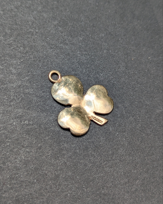 9kt Shamrock Charm with Florentine Finish