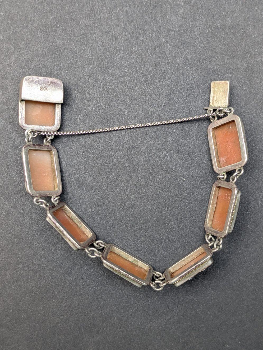 Silver Greek Revival Cameo Bracelet