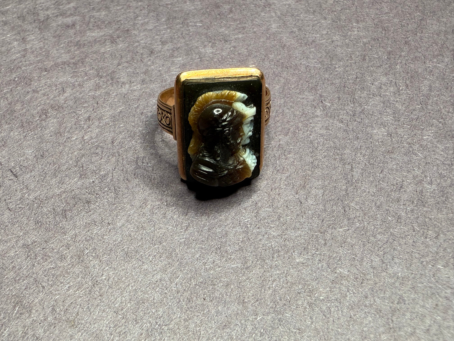14k Double Faced Cameo Ring Late 1800s