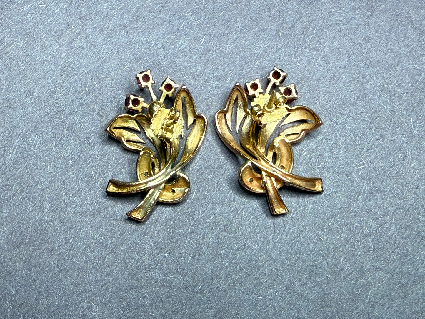 14k Ruby & Diamond Earrings