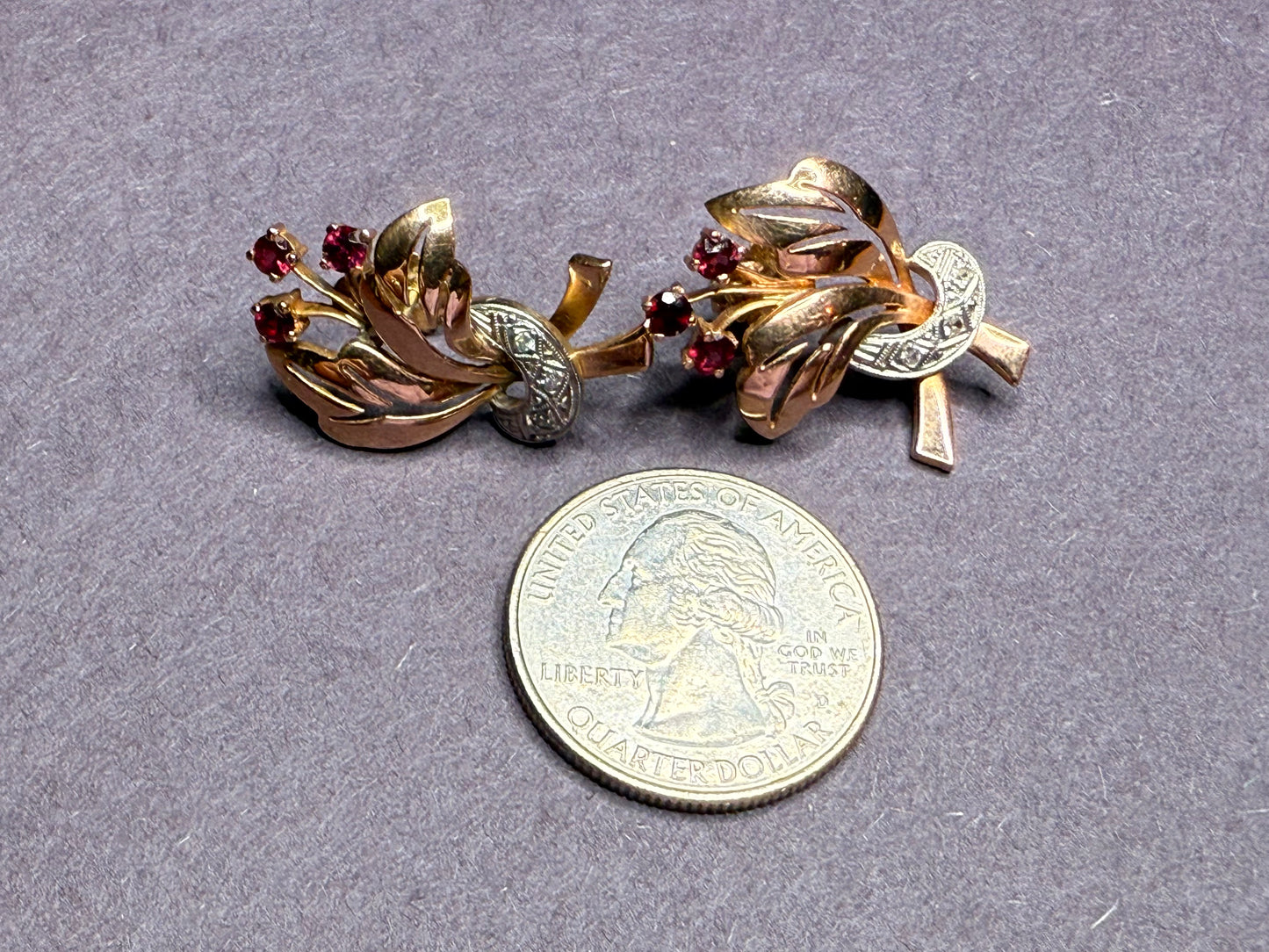 14k Ruby & Diamond Earrings