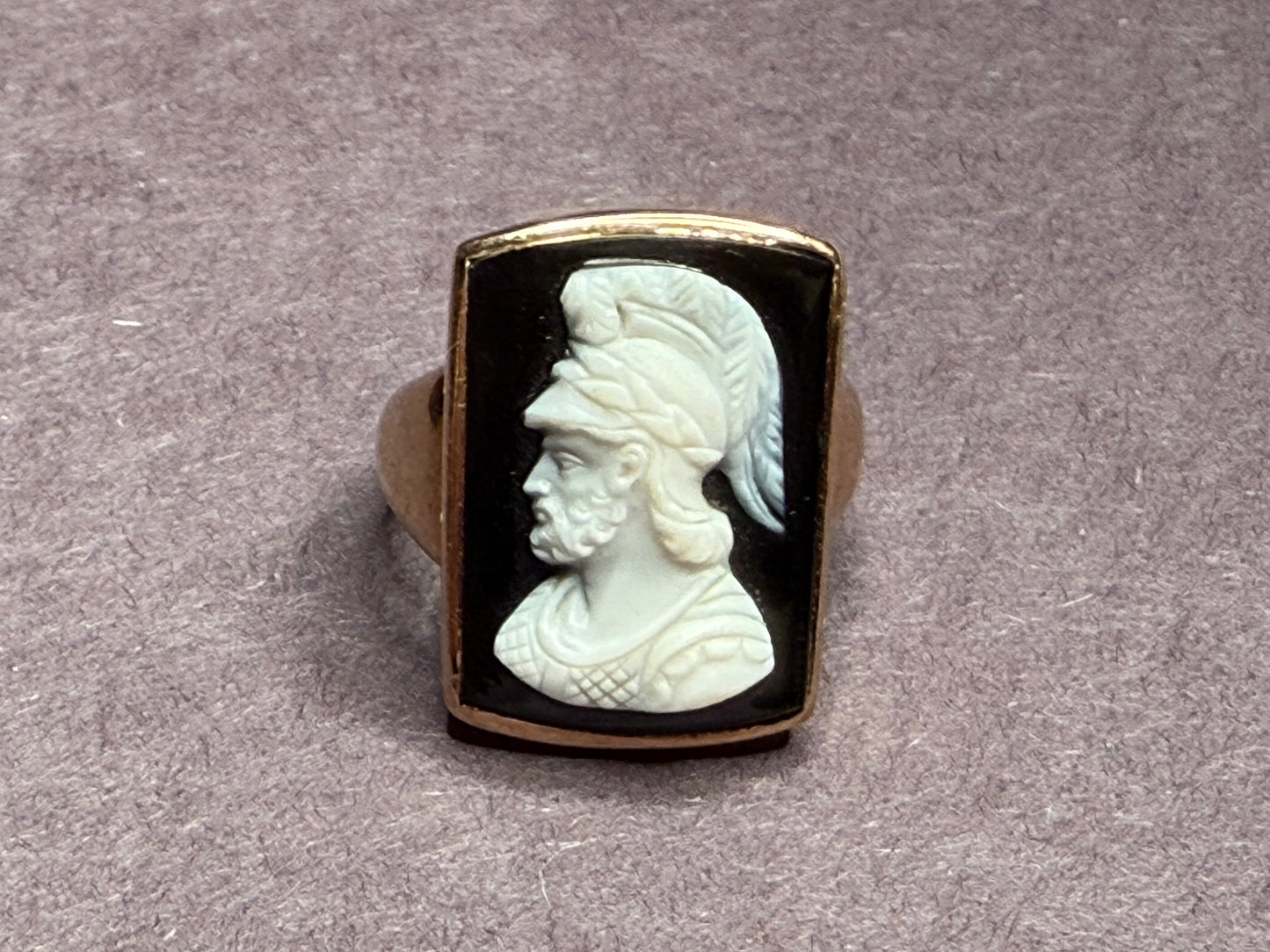 10k Roman Soldier Cameo Ring