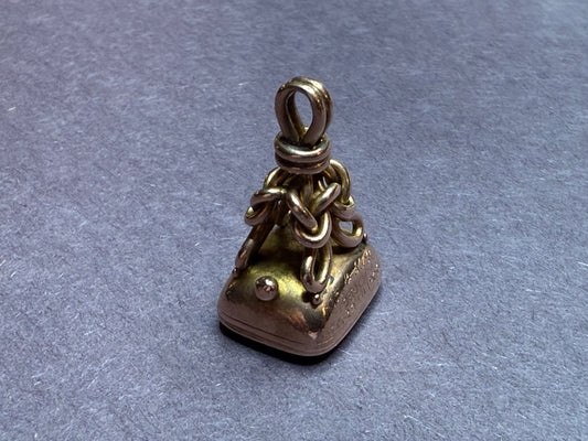1900 9k English Rose Gold & Bloodstone Fob
