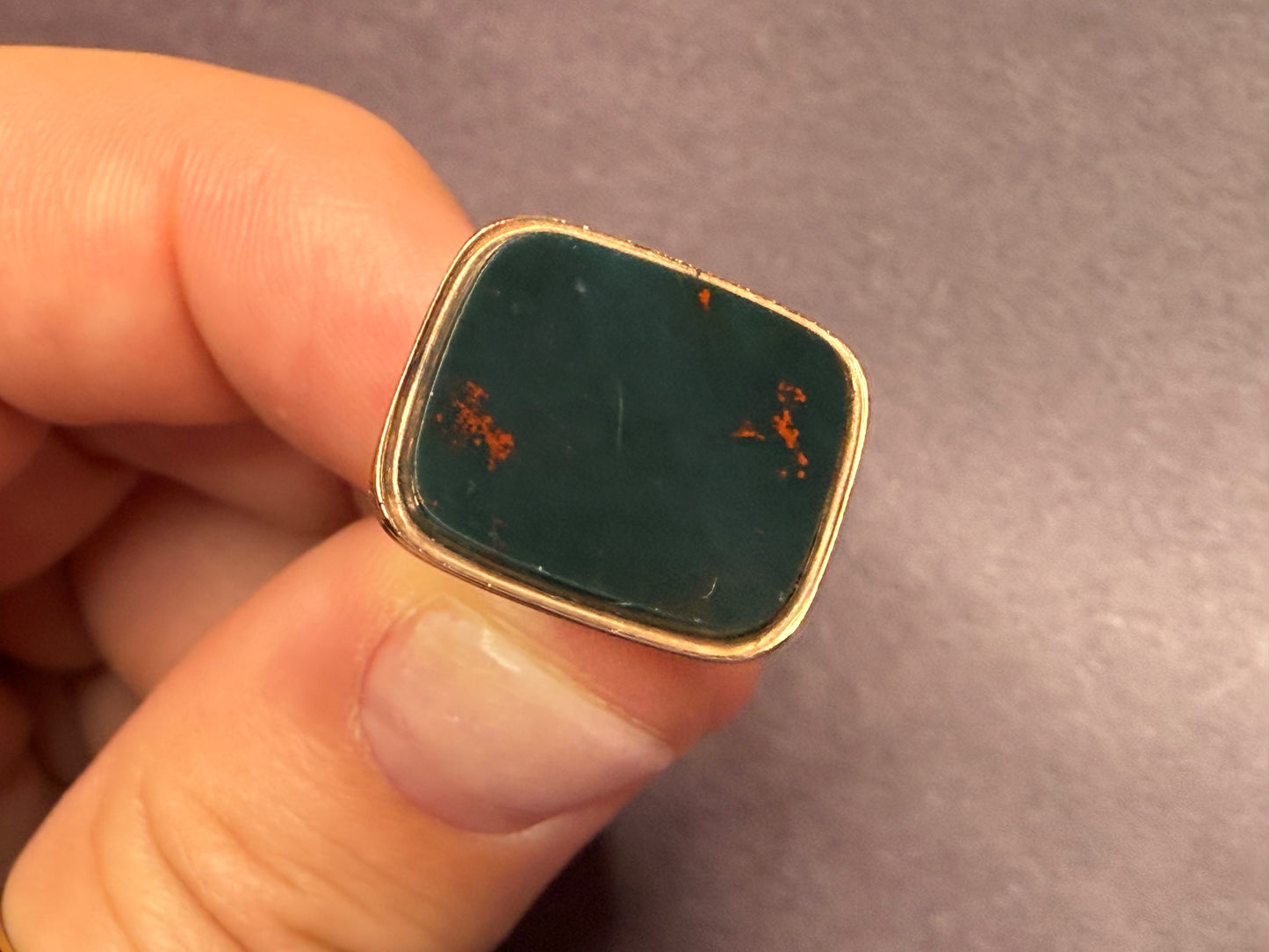 1900 9k English Rose Gold & Bloodstone Fob