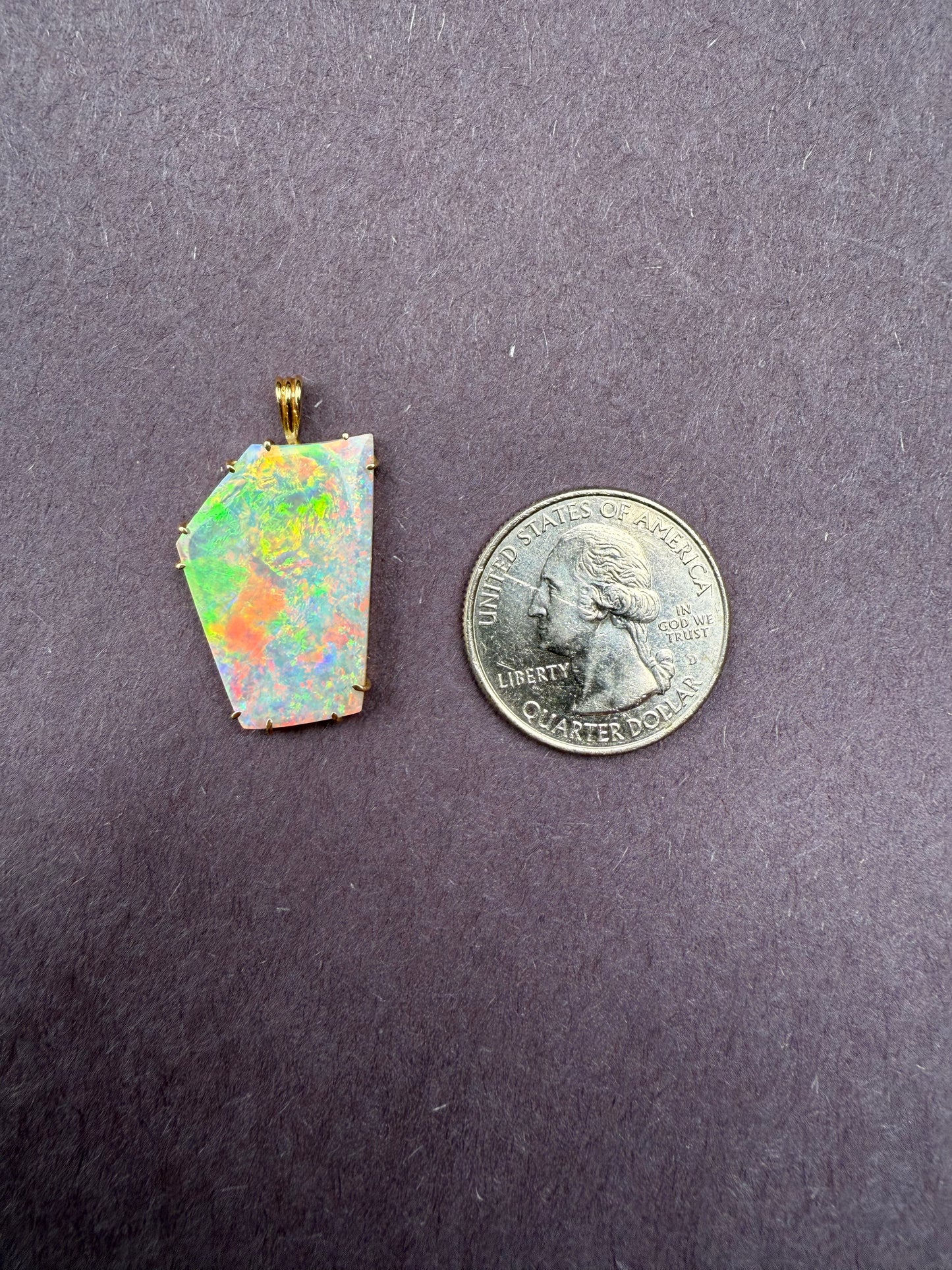 14k Fiery Opal Pendant