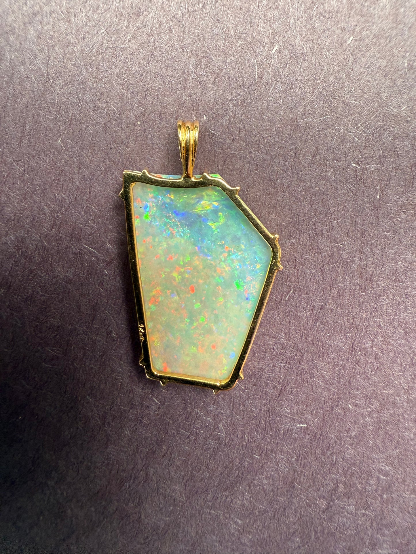 14k Fiery Opal Pendant