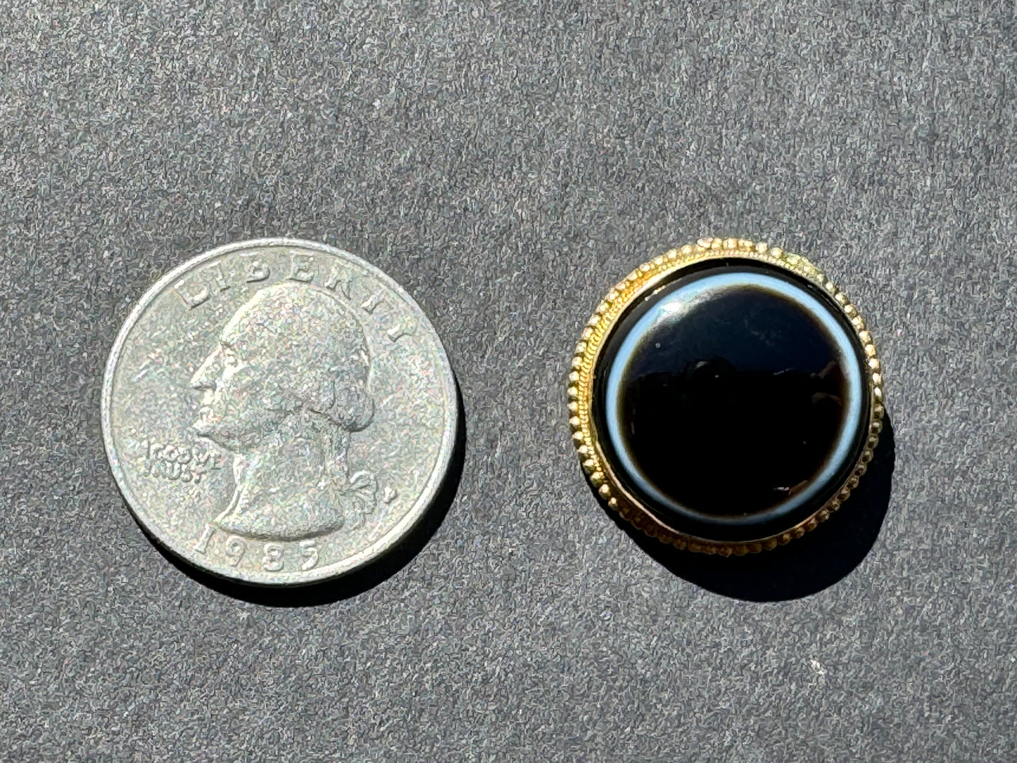 English Bullseye Agate 18k Victorian Pendant