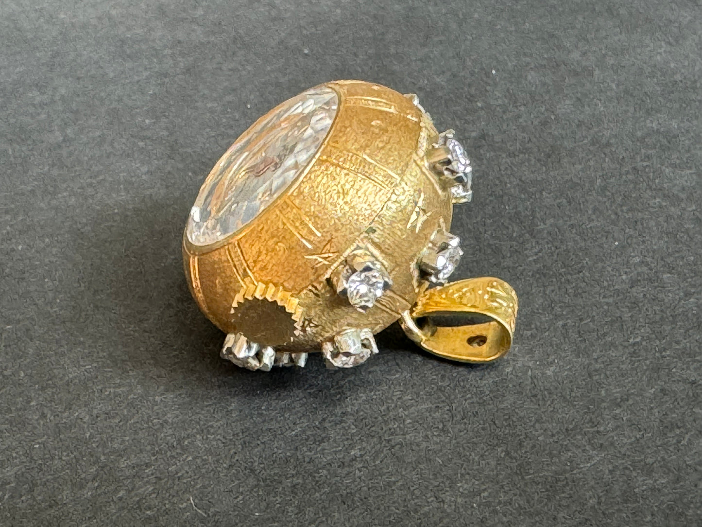 Vintage 14k and Diamond Sputnik Watch Pendant