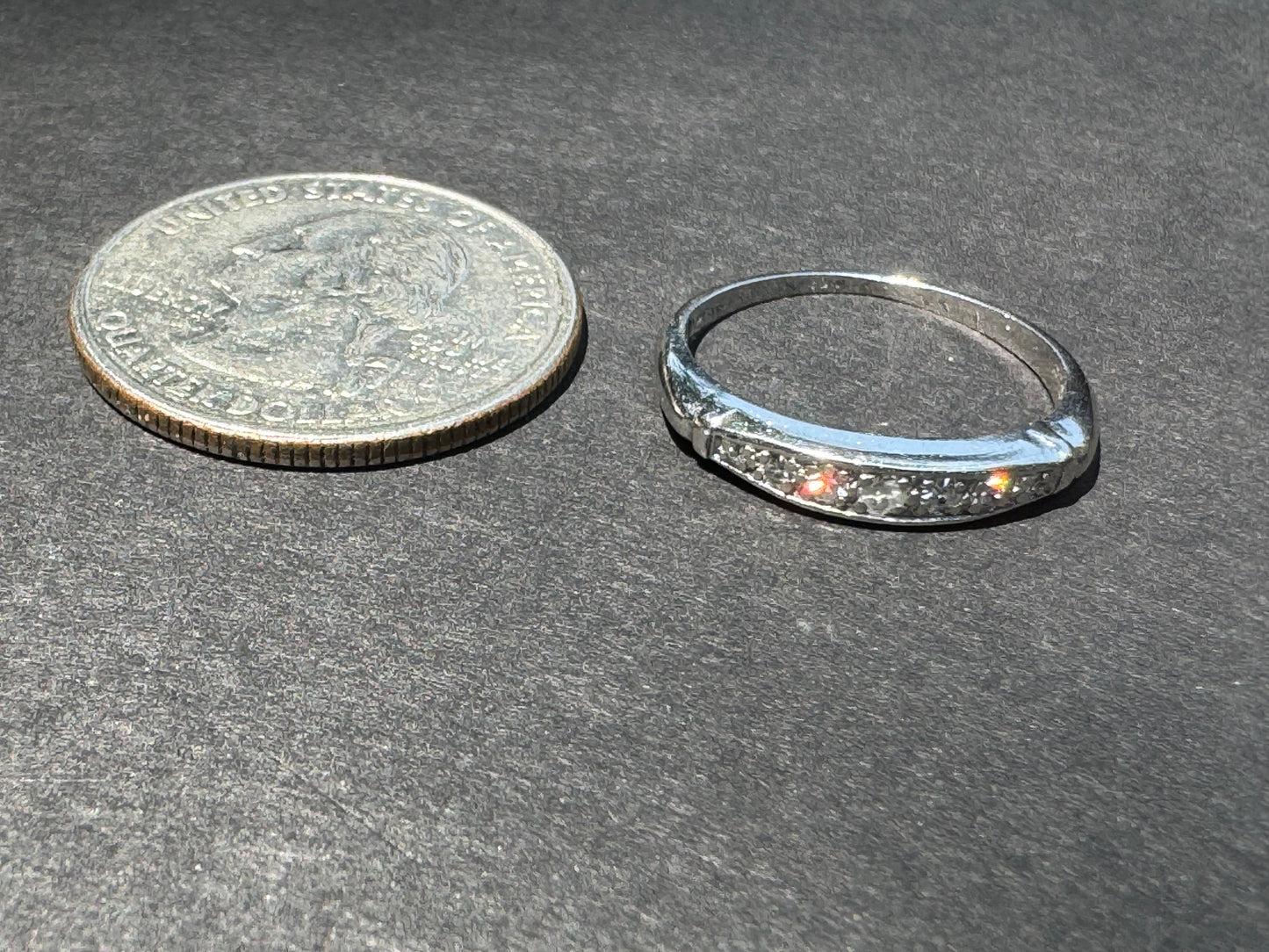 Platinum Anniversary Band 1912 Mine Cut Diamond Ring