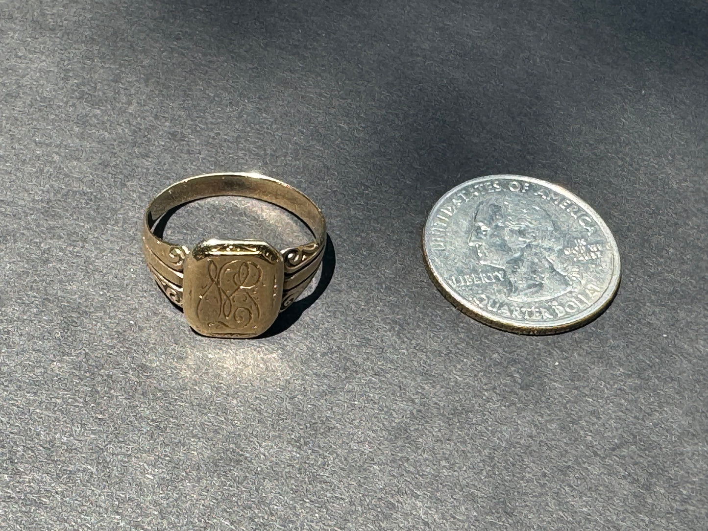 Rectangular Heavy 14K Yellow Gold Signet Ring