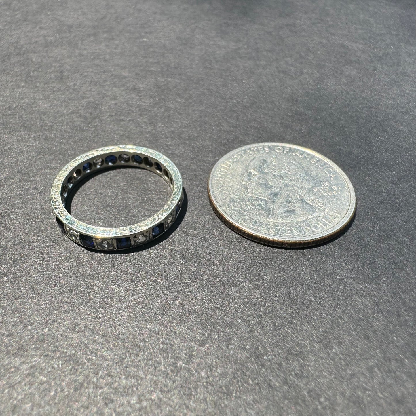 9k Diamond and Sapphire Eternity Band