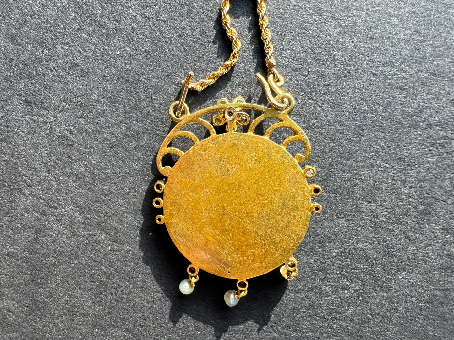 18k French Art Nouveau Jounant Necklace