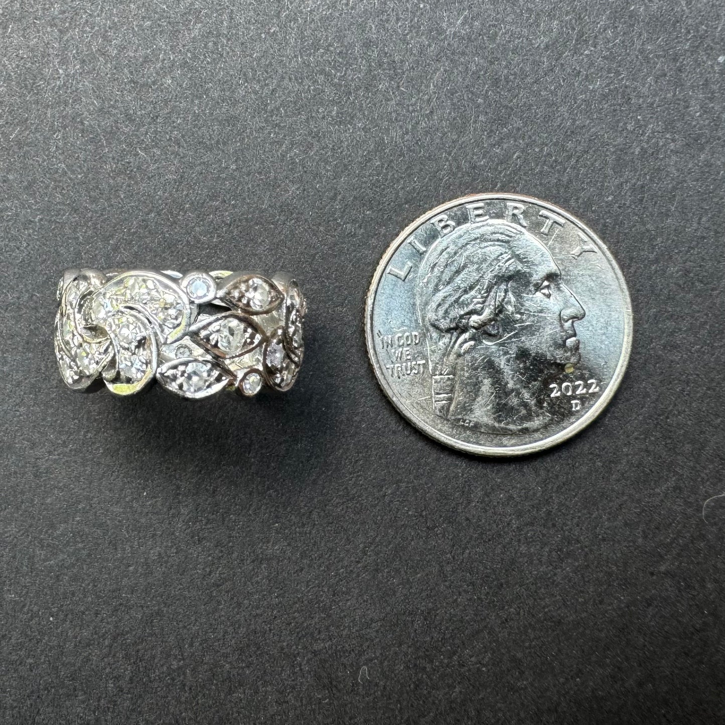Platinum 1930s Extra Wide Diamond Band