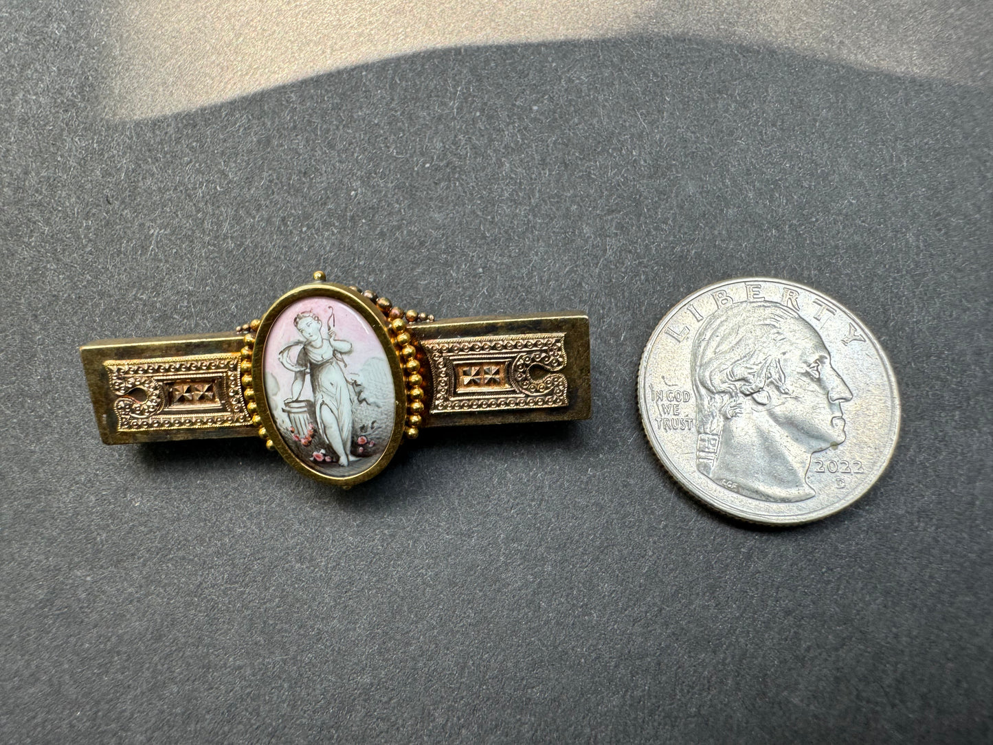 15k Victorian Pink Enamel Brooch