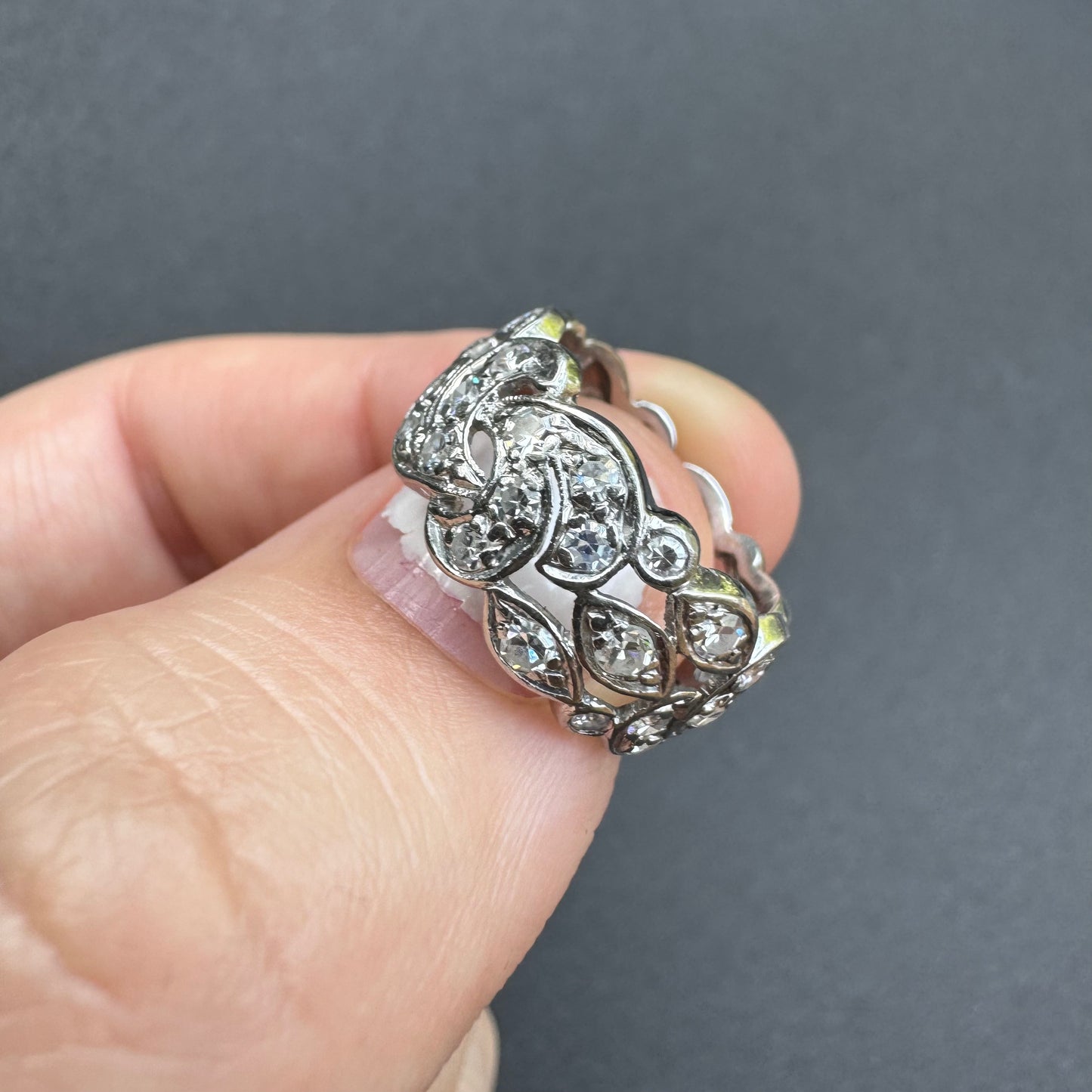 Platinum 1930s Extra Wide Diamond Band