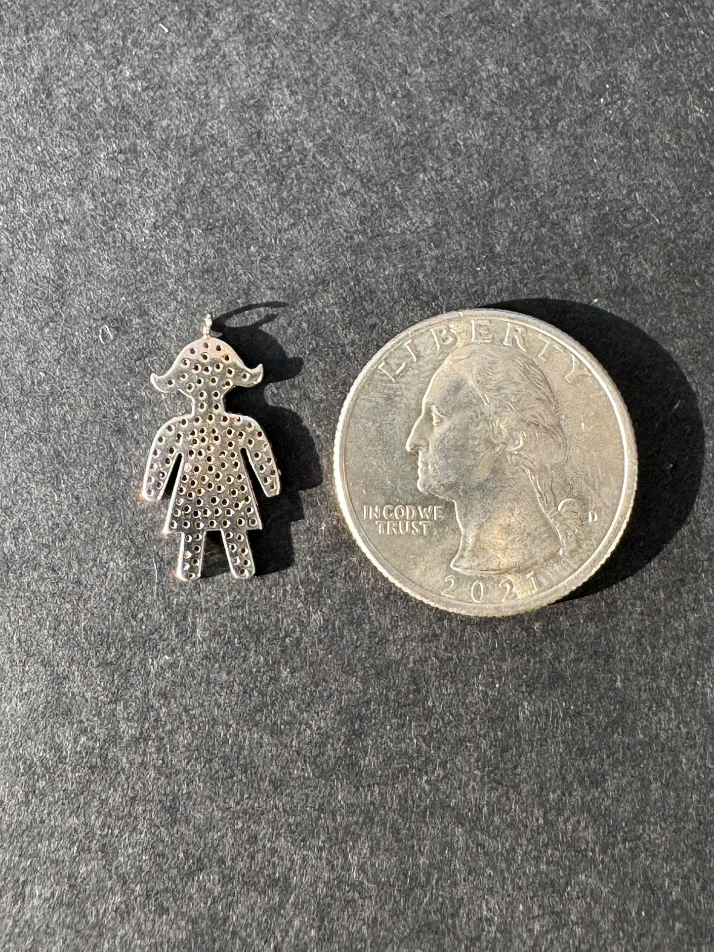 Diamond Girl Charm 14k White Gold