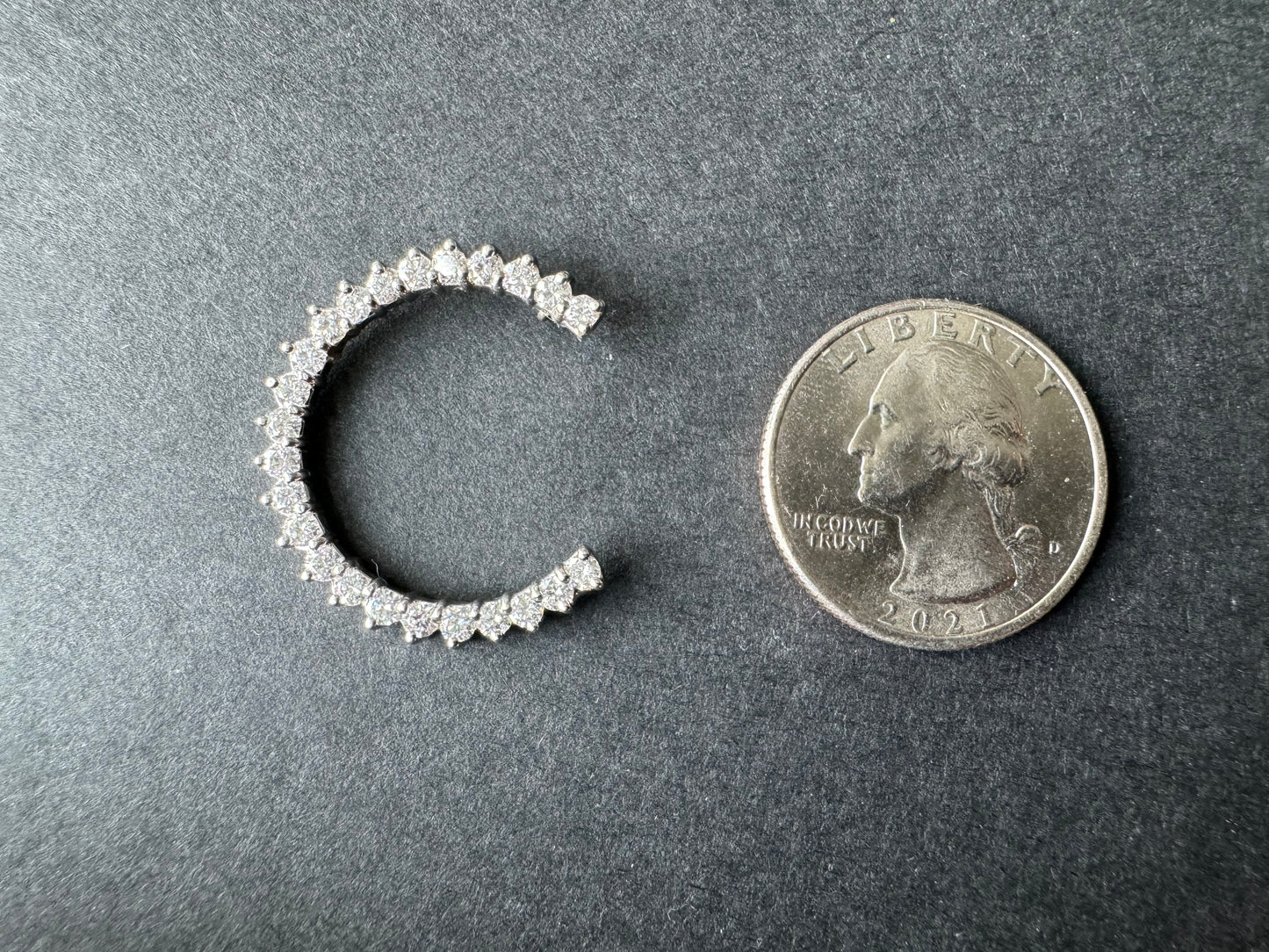 Large Diamond Crescent Pendant