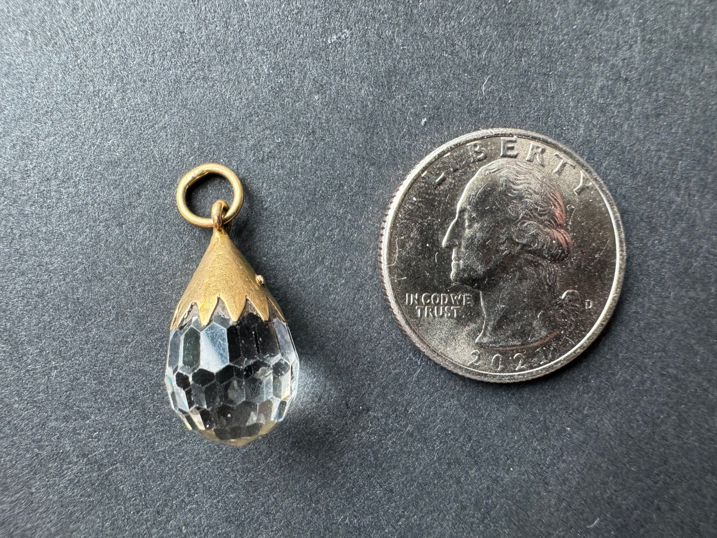 Crystal Drop Charm 9k