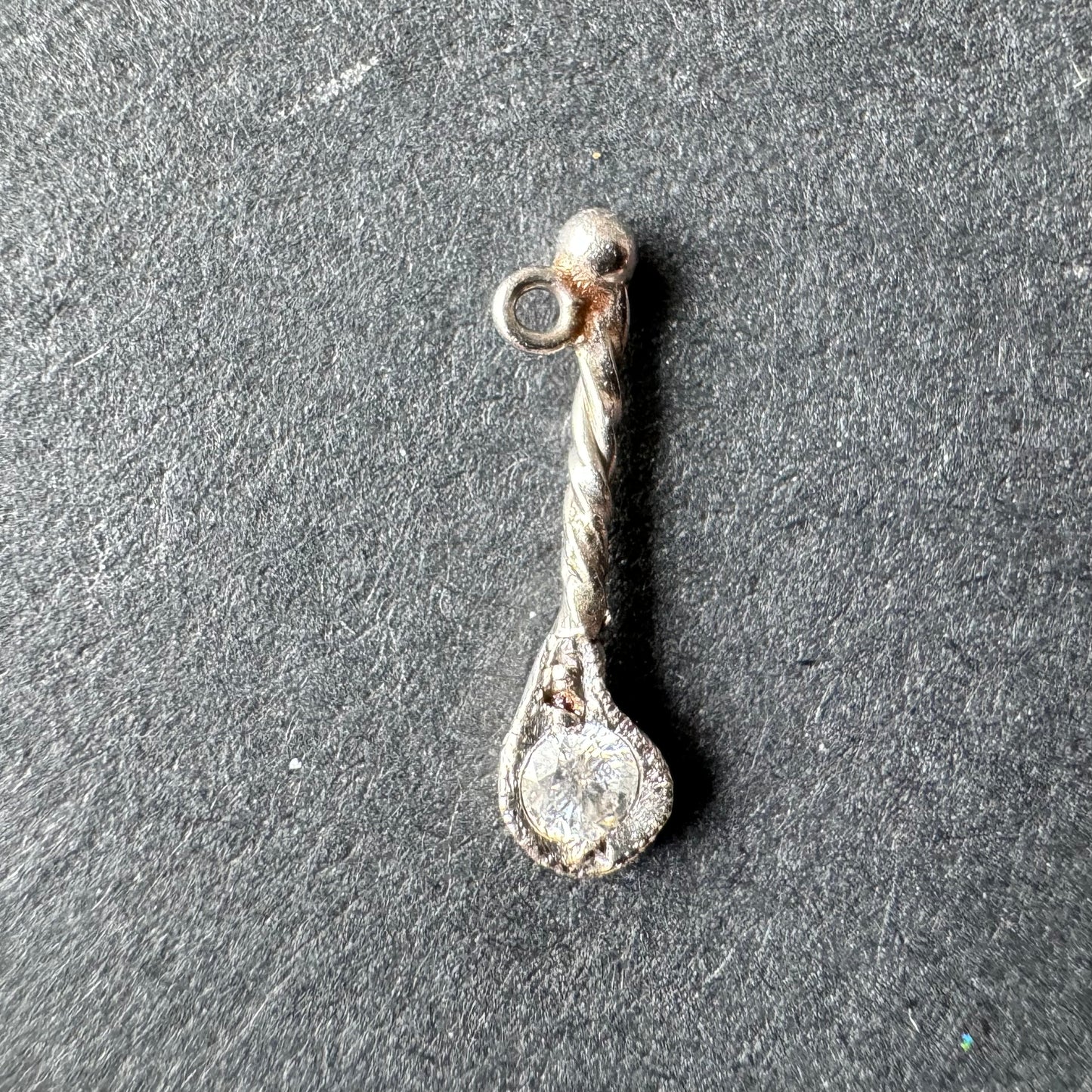 Platinum and Diamond Art Deco Golf Club Charm