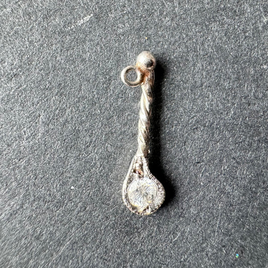 Platinum and Diamond Art Deco Golf Club Charm