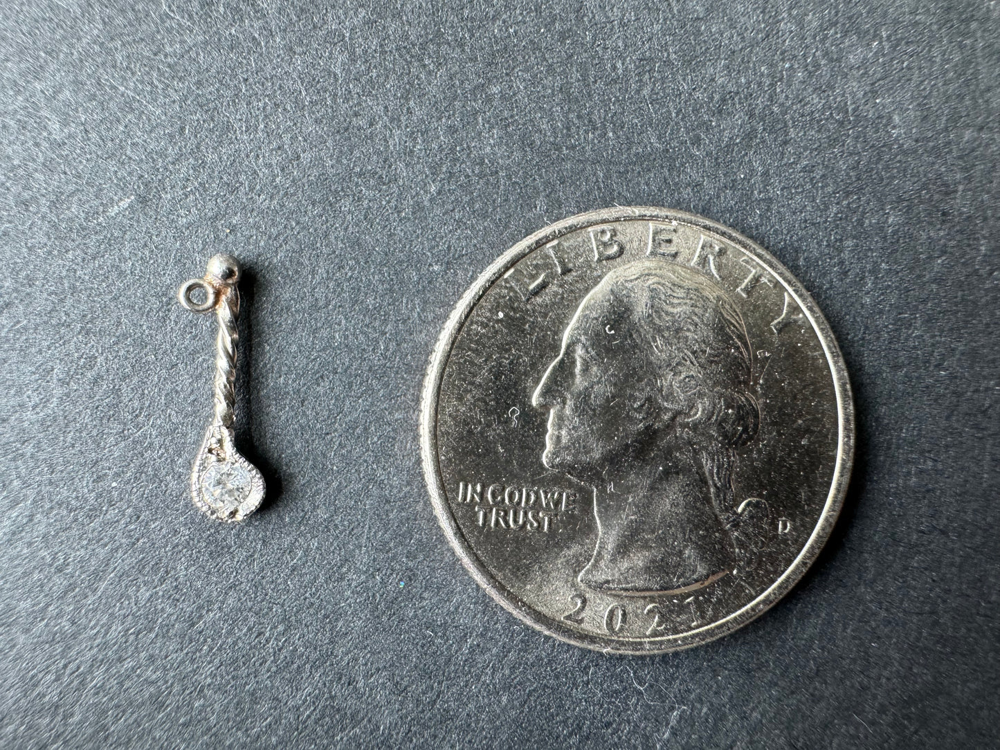 Platinum and Diamond Art Deco Golf Club Charm