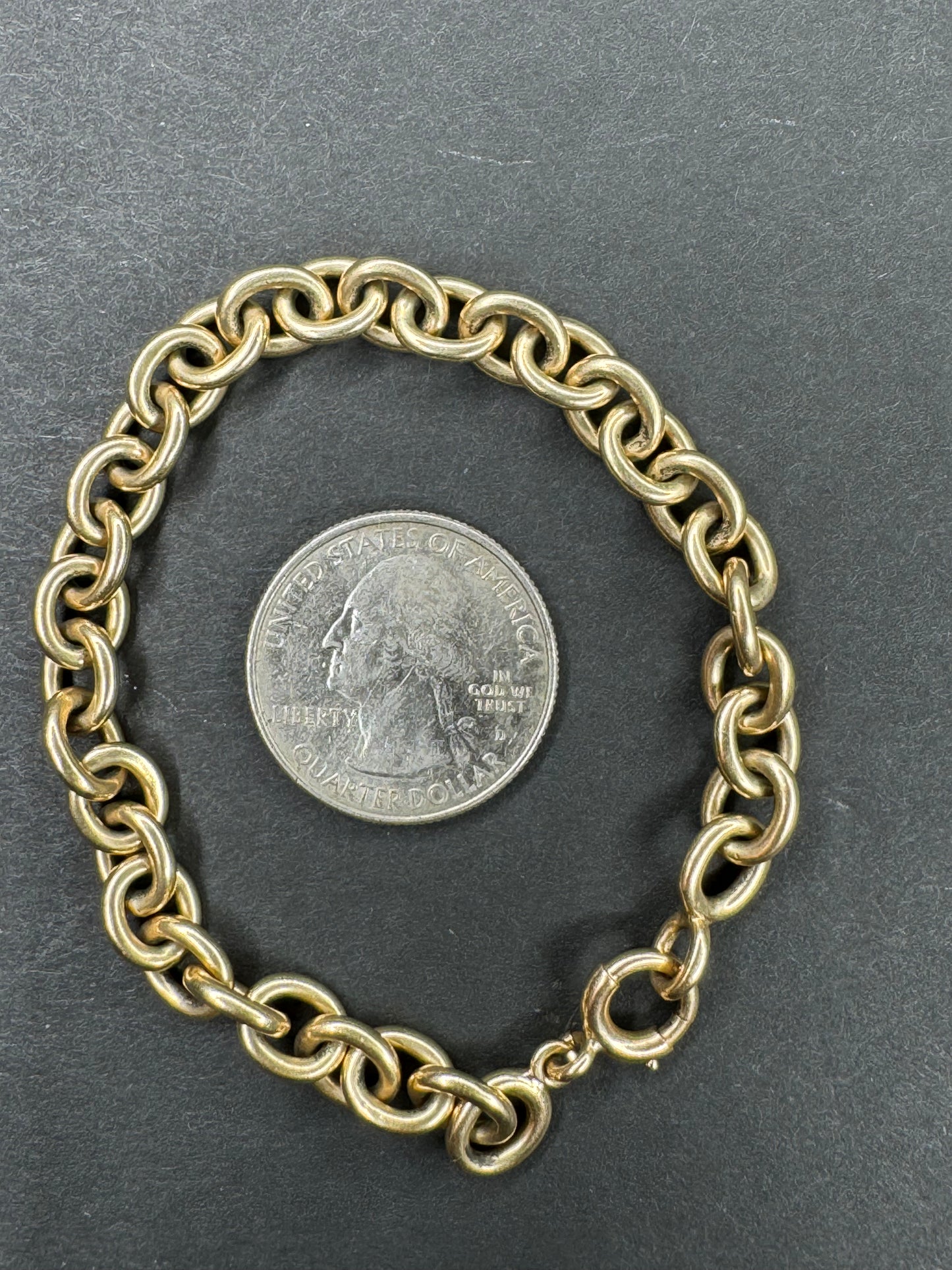 14k Heavy Gold Oval Link Bracelet