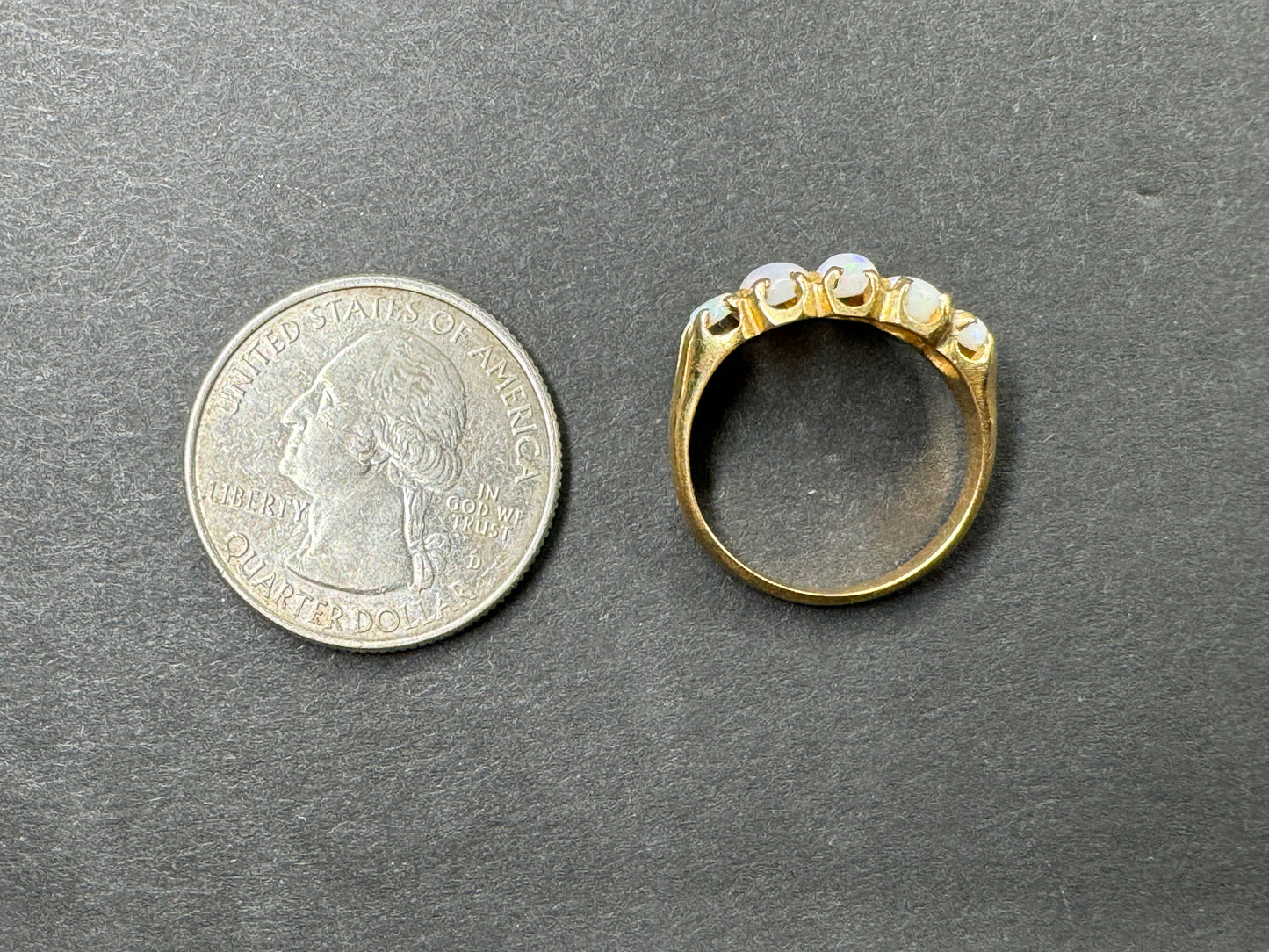 18k 1940s Opal 5 Stone Ring