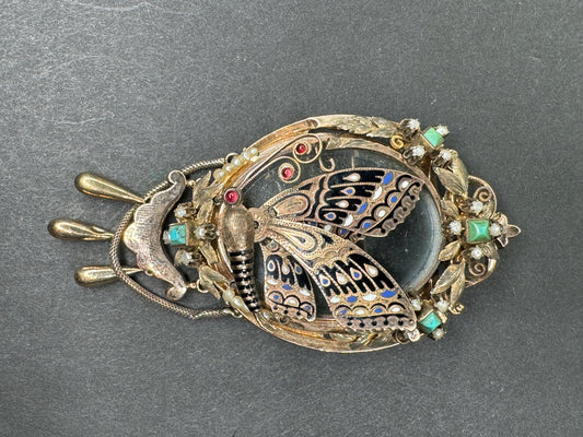 Mid-Victorian Era Three Dimensional Sentimental Brooch/Pendant/Locket