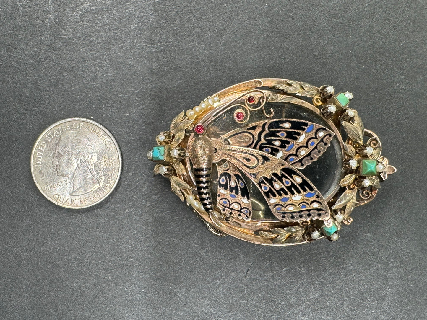 Mid-Victorian Era Three Dimensional Sentimental Brooch/Pendant/Locket
