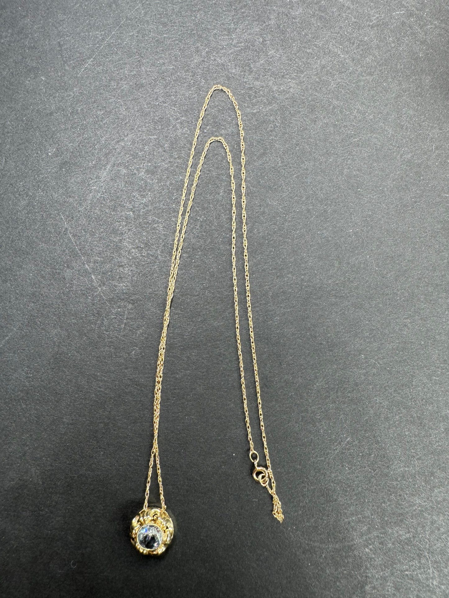 14k Aquamarine Floating Pendant Converted From Single Earring