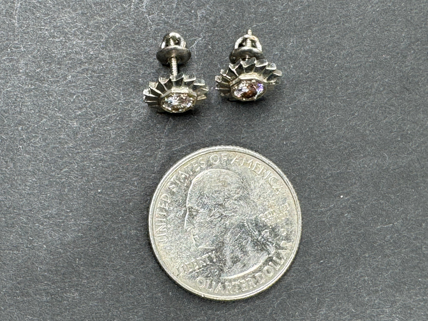 14k Transitional Cut Diamond Star Earrings