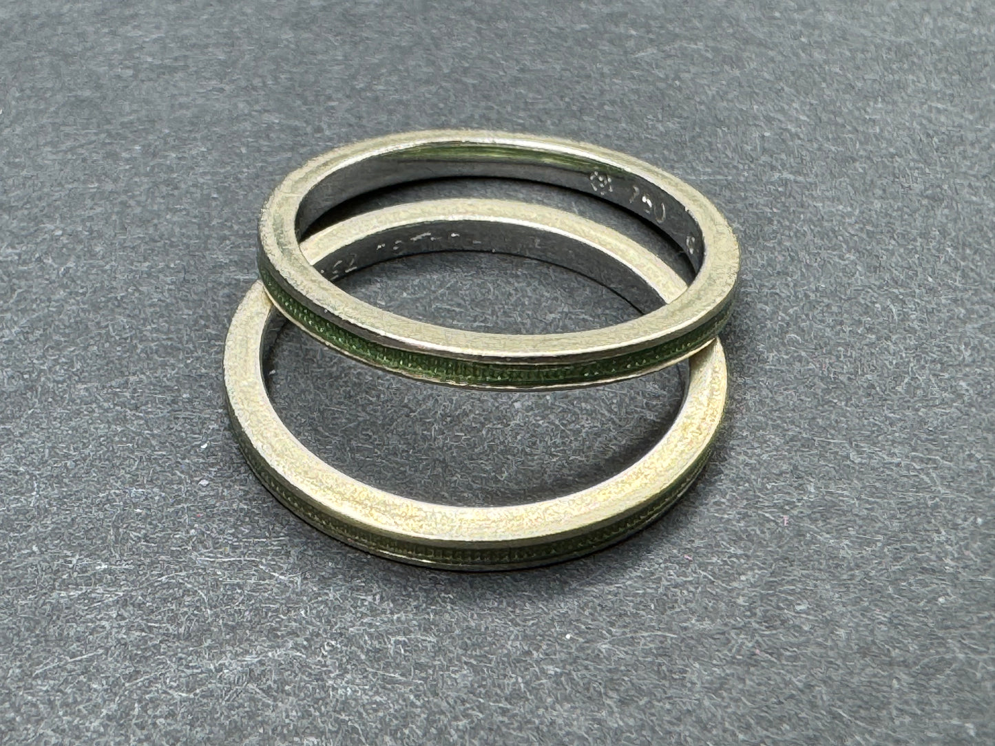 18kt Light Green Enamel Hidalgo Stacking Rings