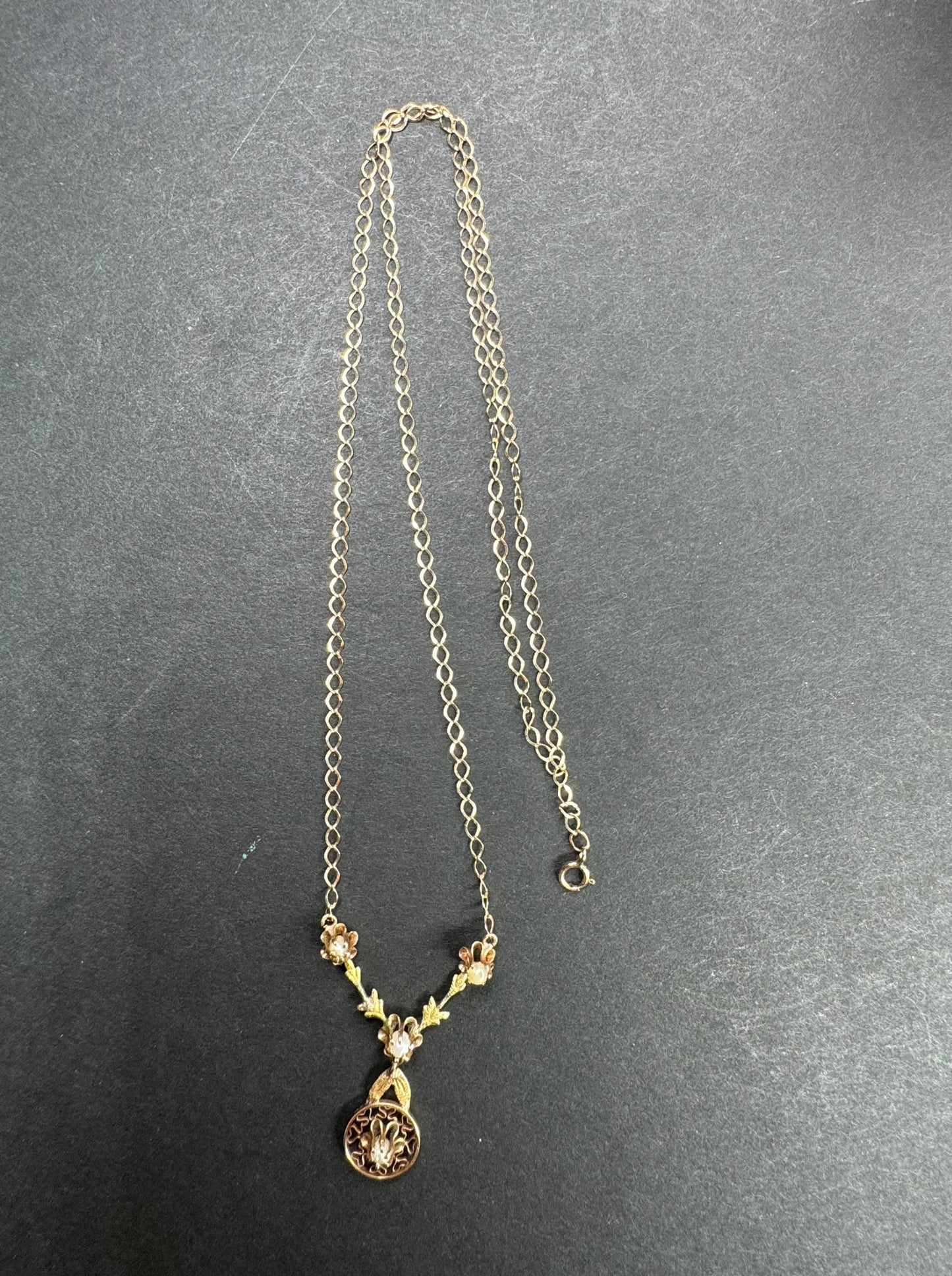 10k 1940's Pearl Swag Necklace