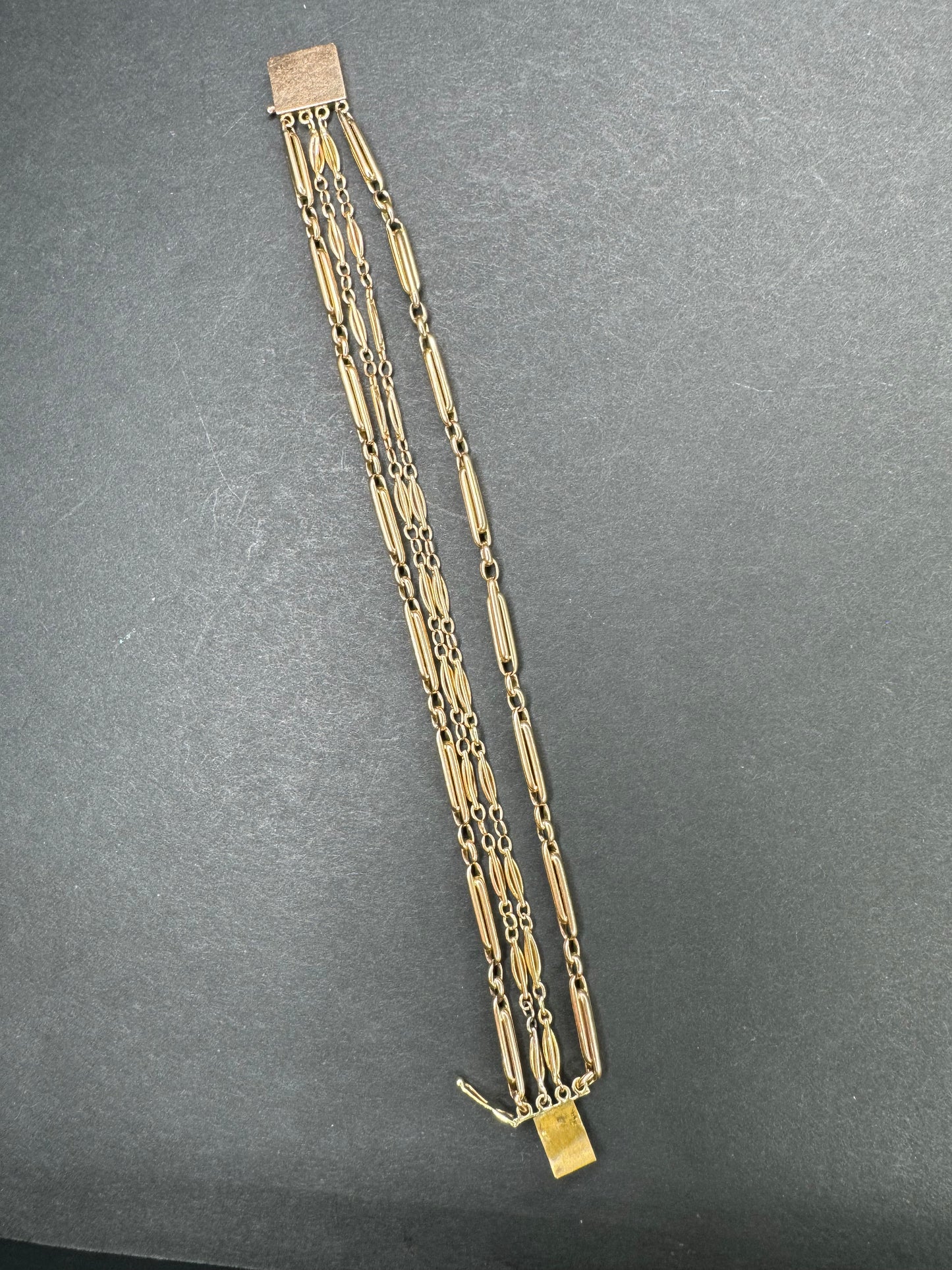 14k German Rose Gold Four Row Bracelet