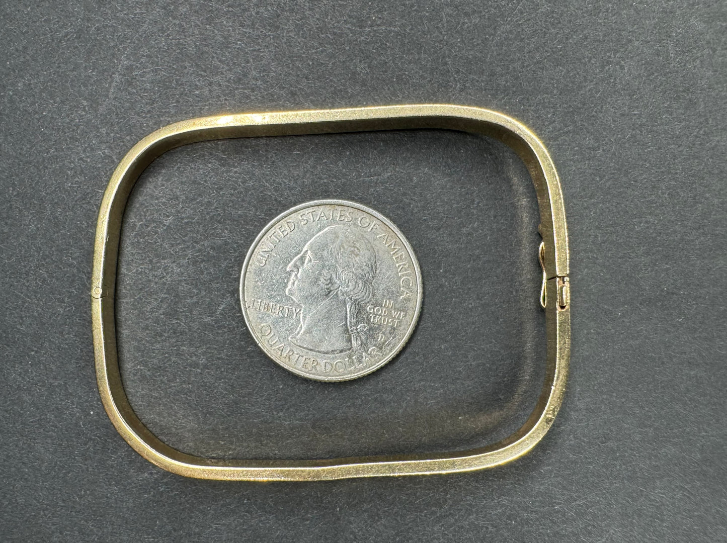 14kt 1960s Rectangle Bangle Bracelet