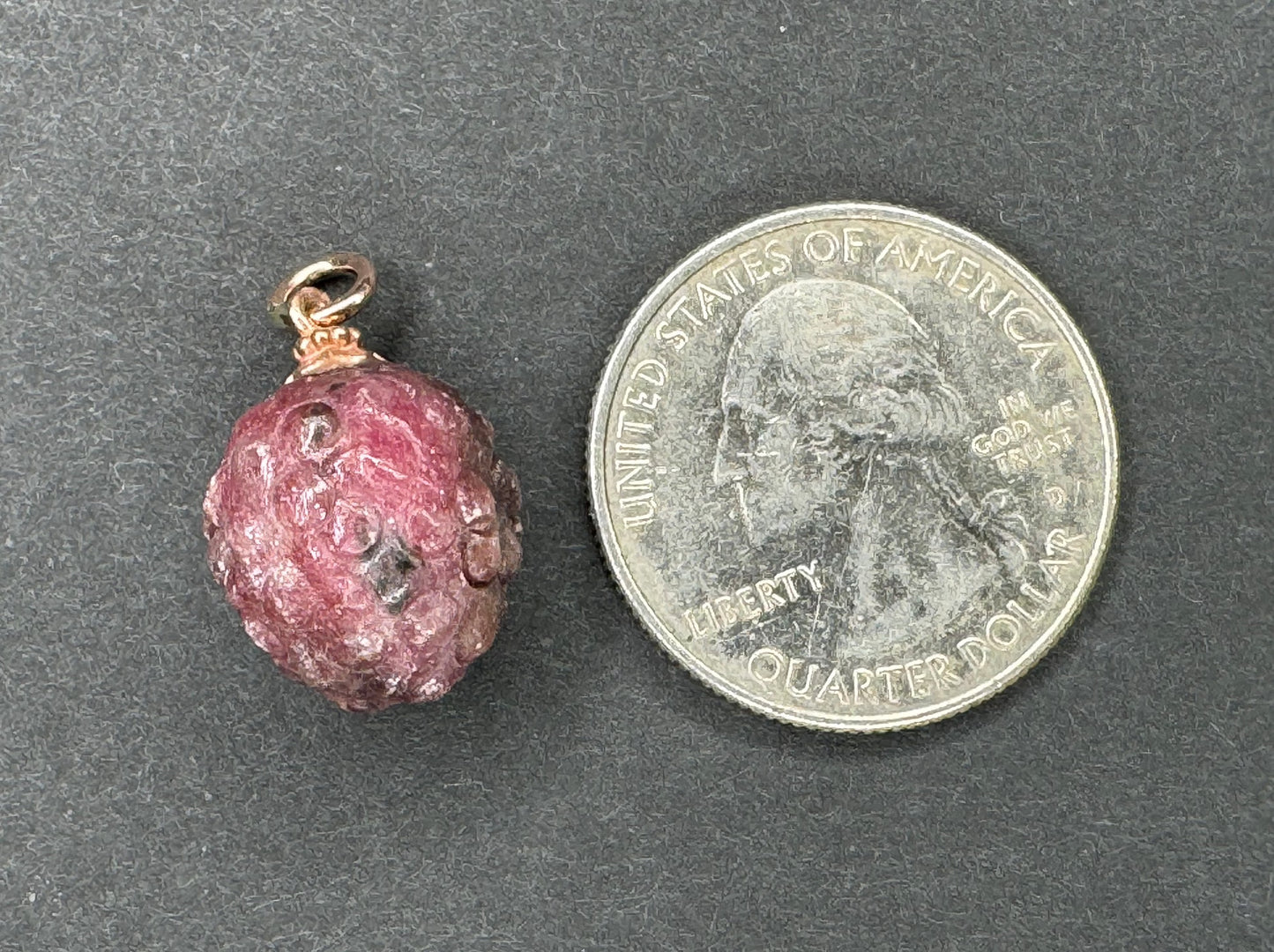 14k Carved Ruby Raspberry