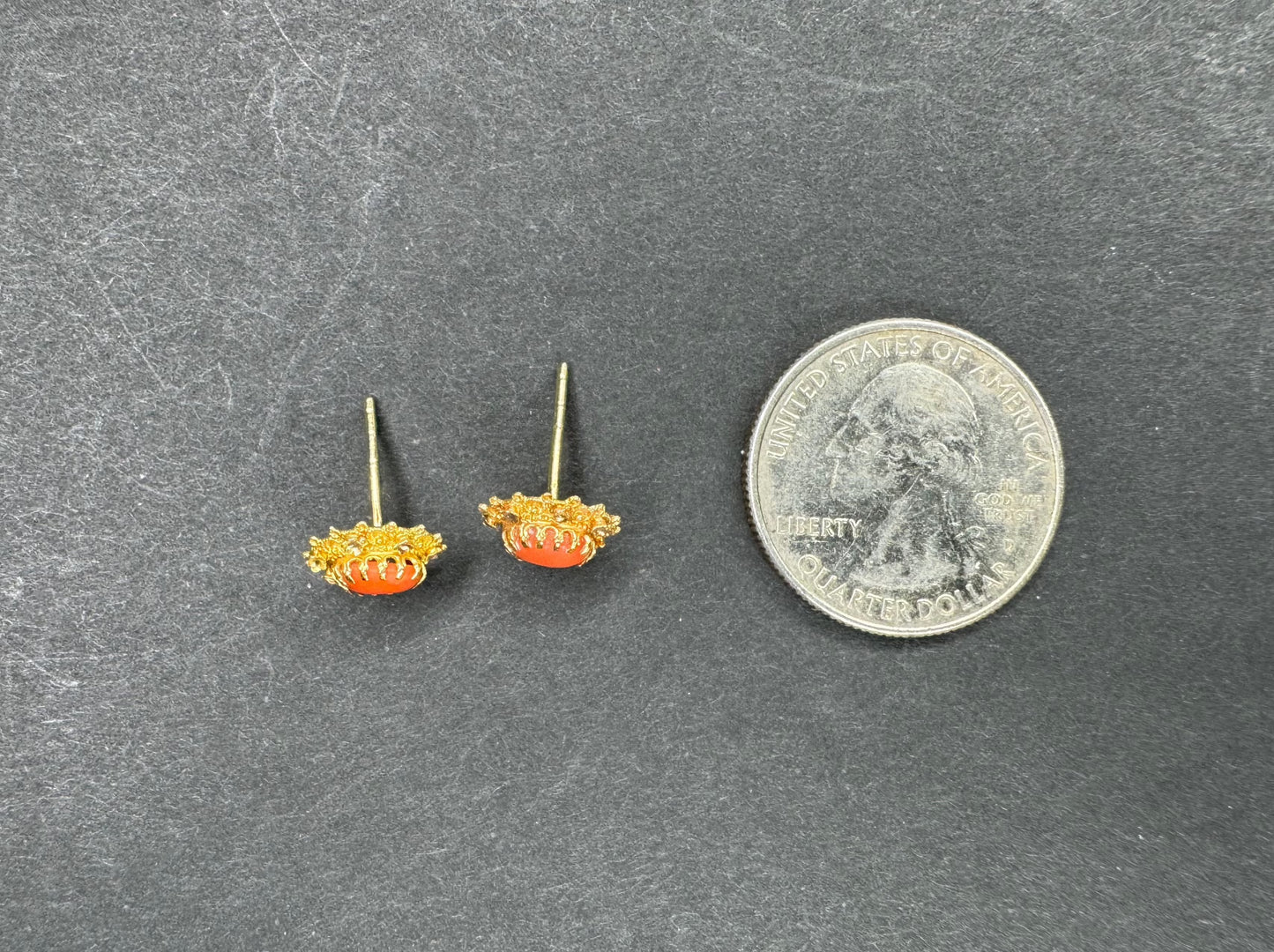 Antique Dutch 14k Coral Earrings