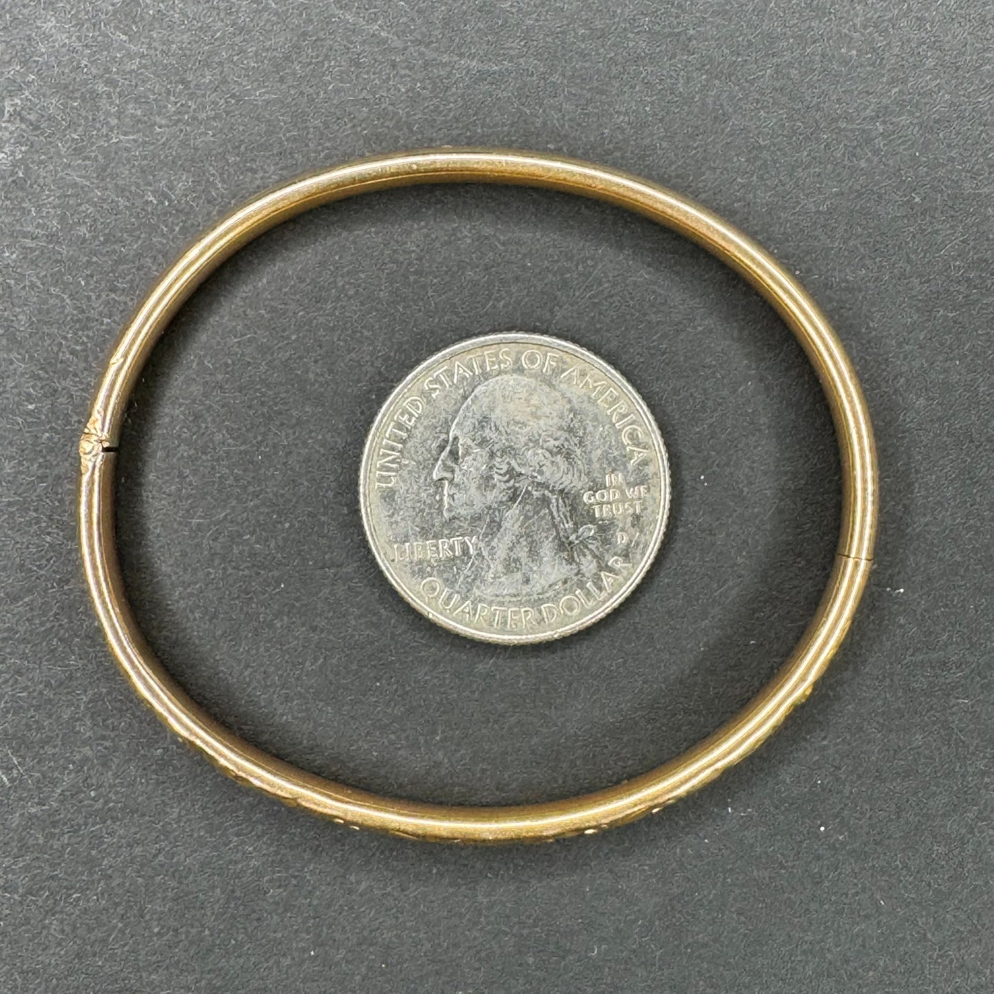 10k Hinged Repousse Bracelet