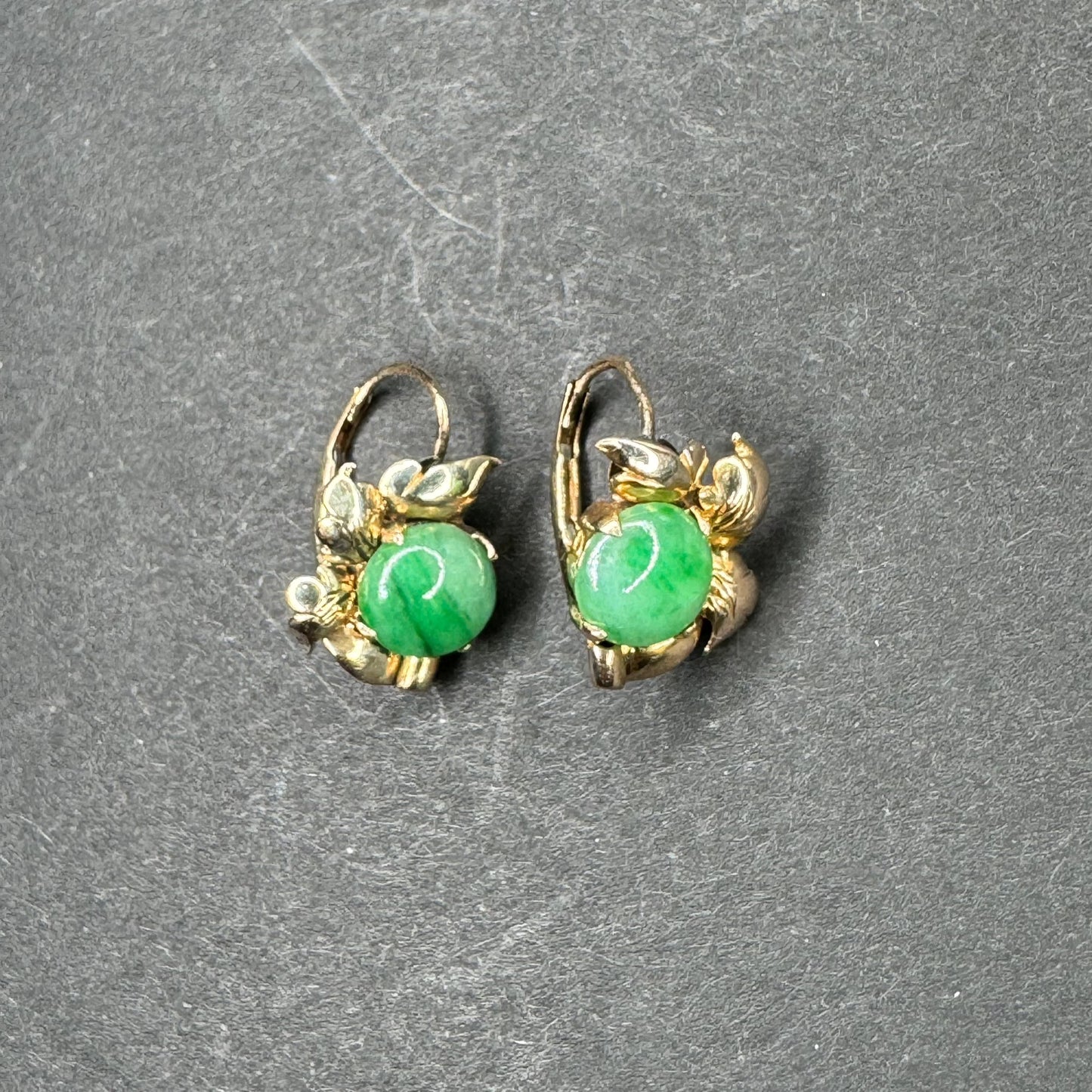 1930s 14k Jade Earrings