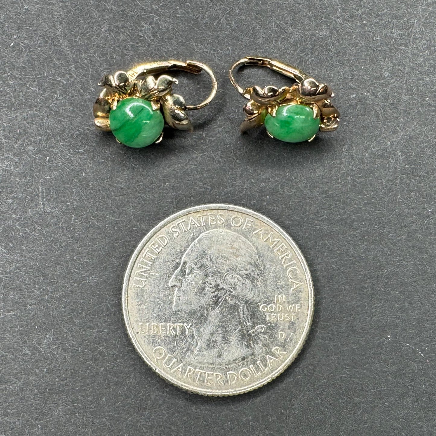1930s 14k Jade Earrings