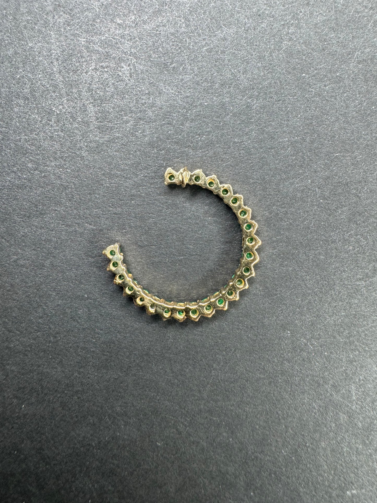14k Emerald Crescent Pendant