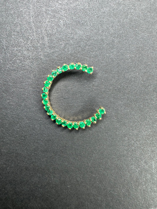 14k Emerald Crescent Pendant