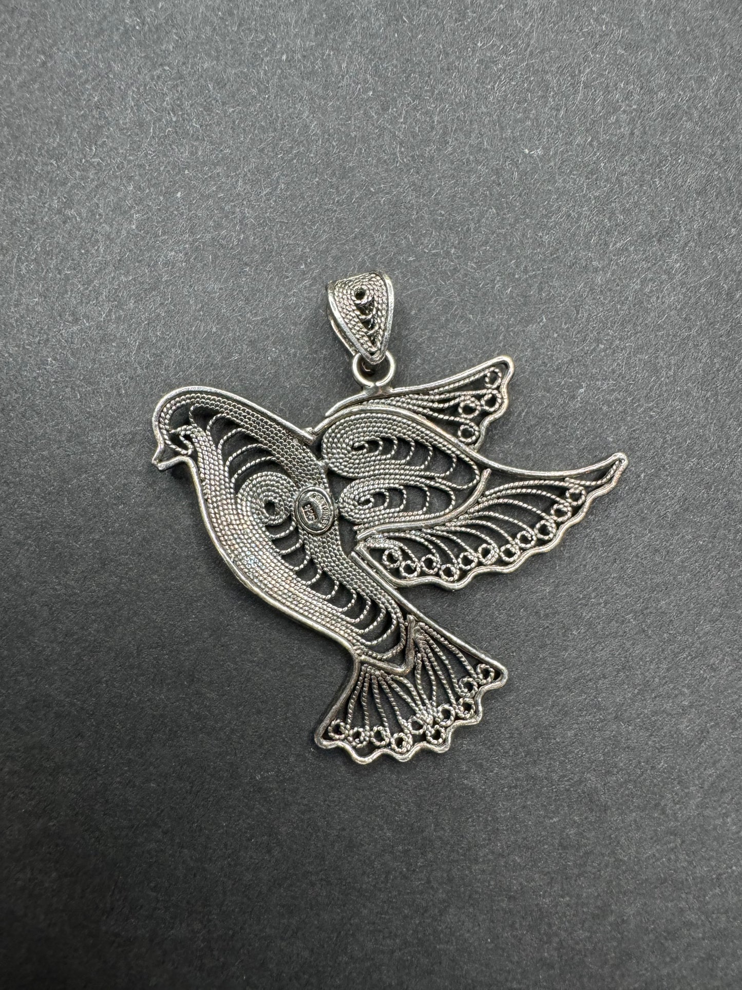 Sterling Wire Work Dove Pendant
