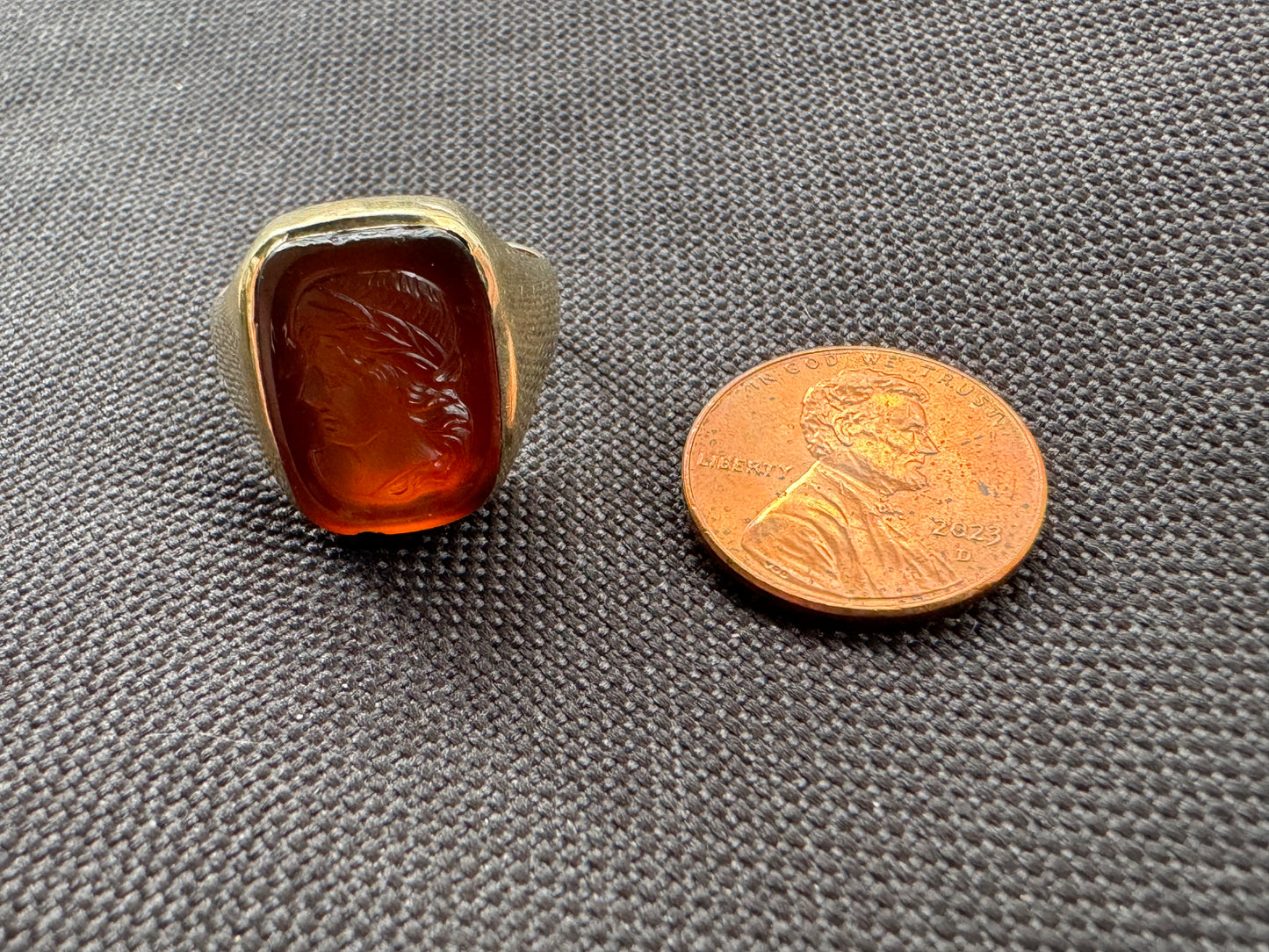 14k Carnelian Intaglio Ring