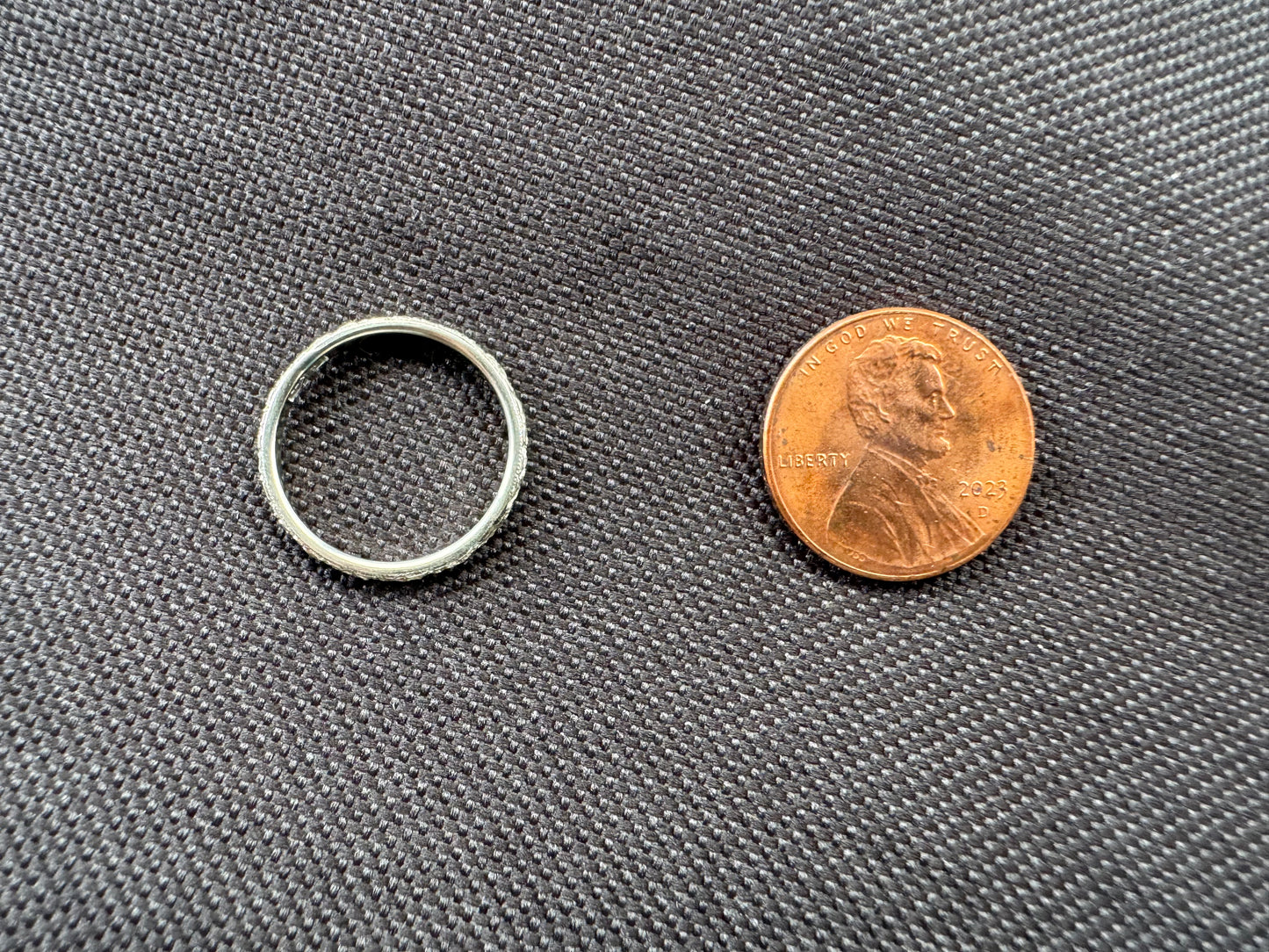 Engraved Orange Blossom Platinum Eternity Band