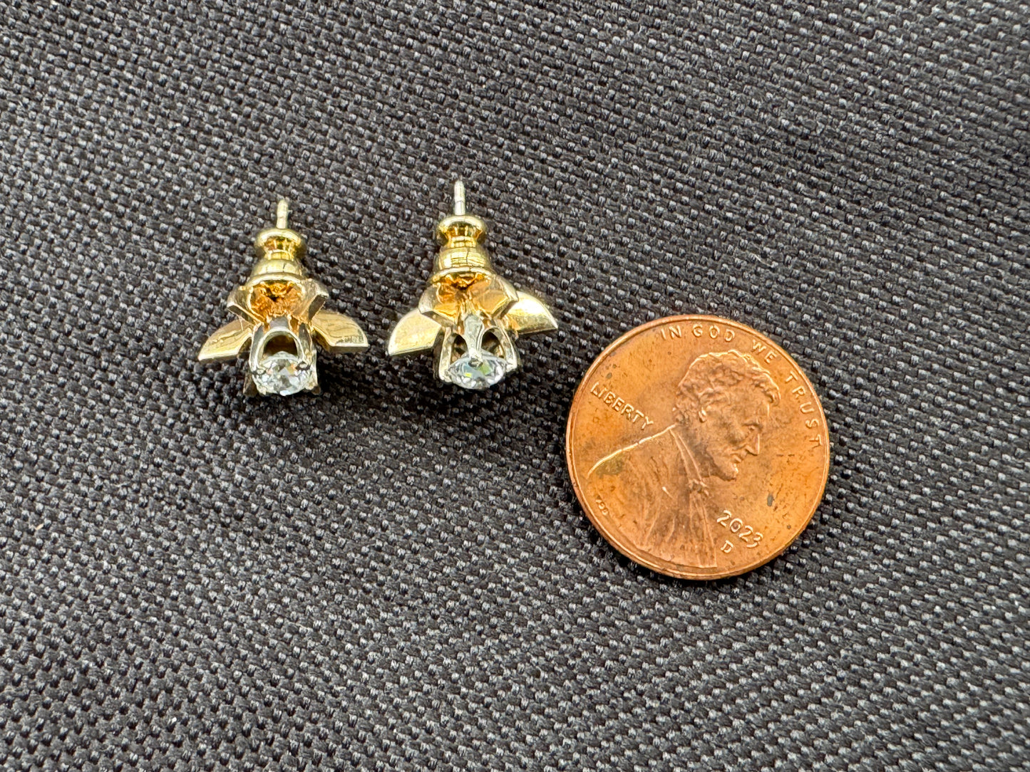 1950s 14k Diamond Starburst Earrings