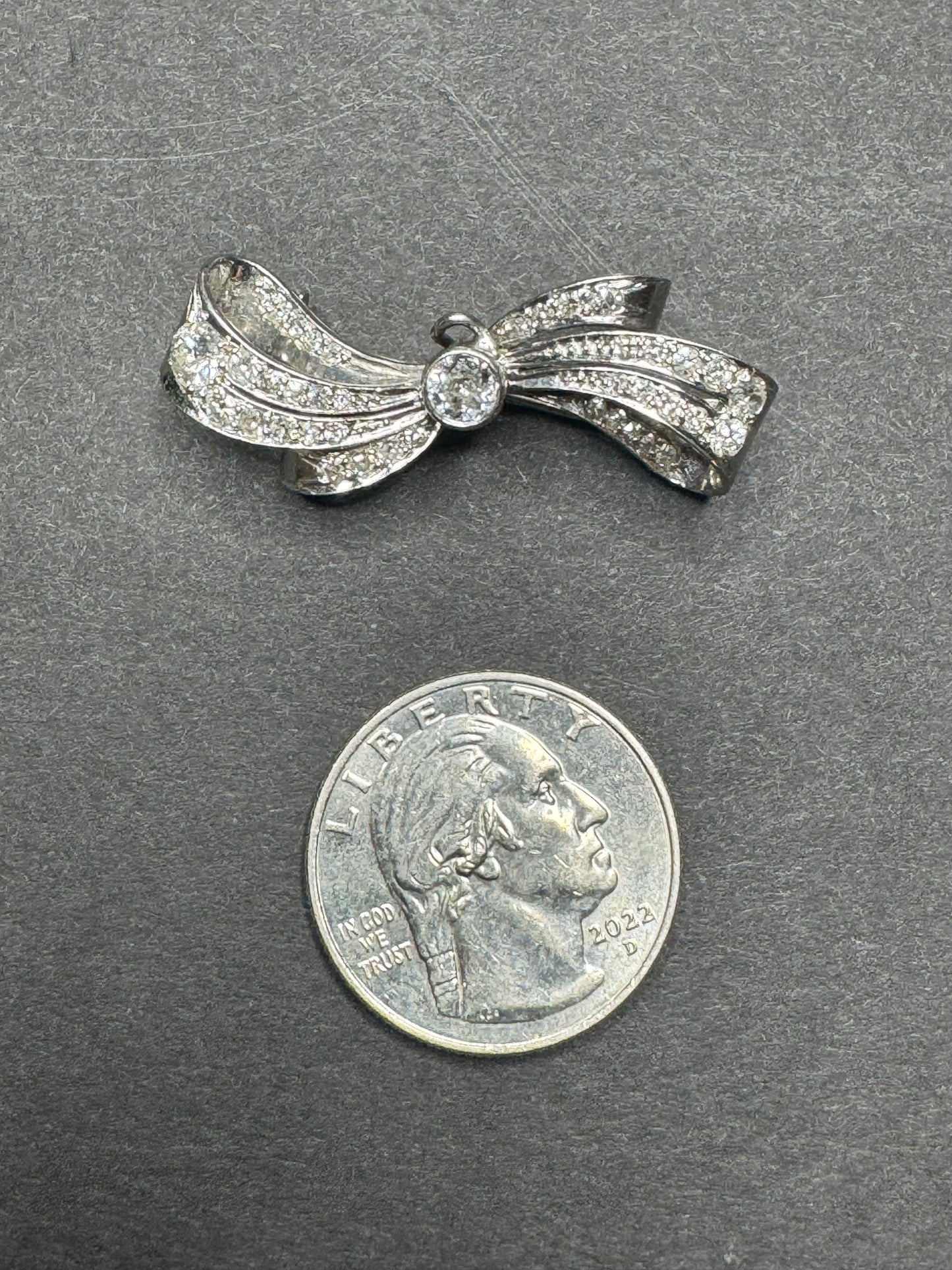 Edwardian Platinum and Old European Cut Diamond Bow Brooch