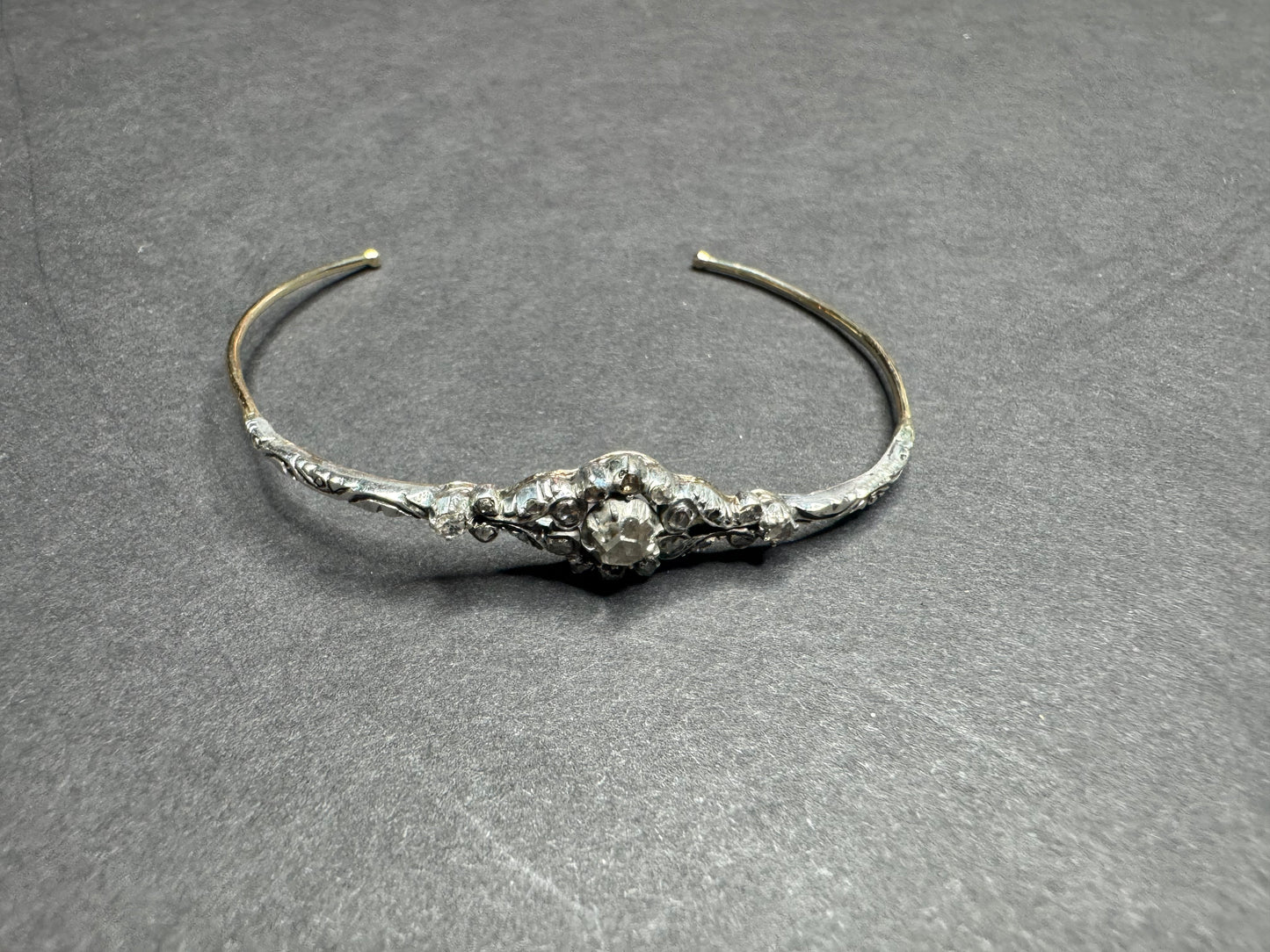 Dutch Georgian Rose Cut 18k & Sterling Diamond Bracelet