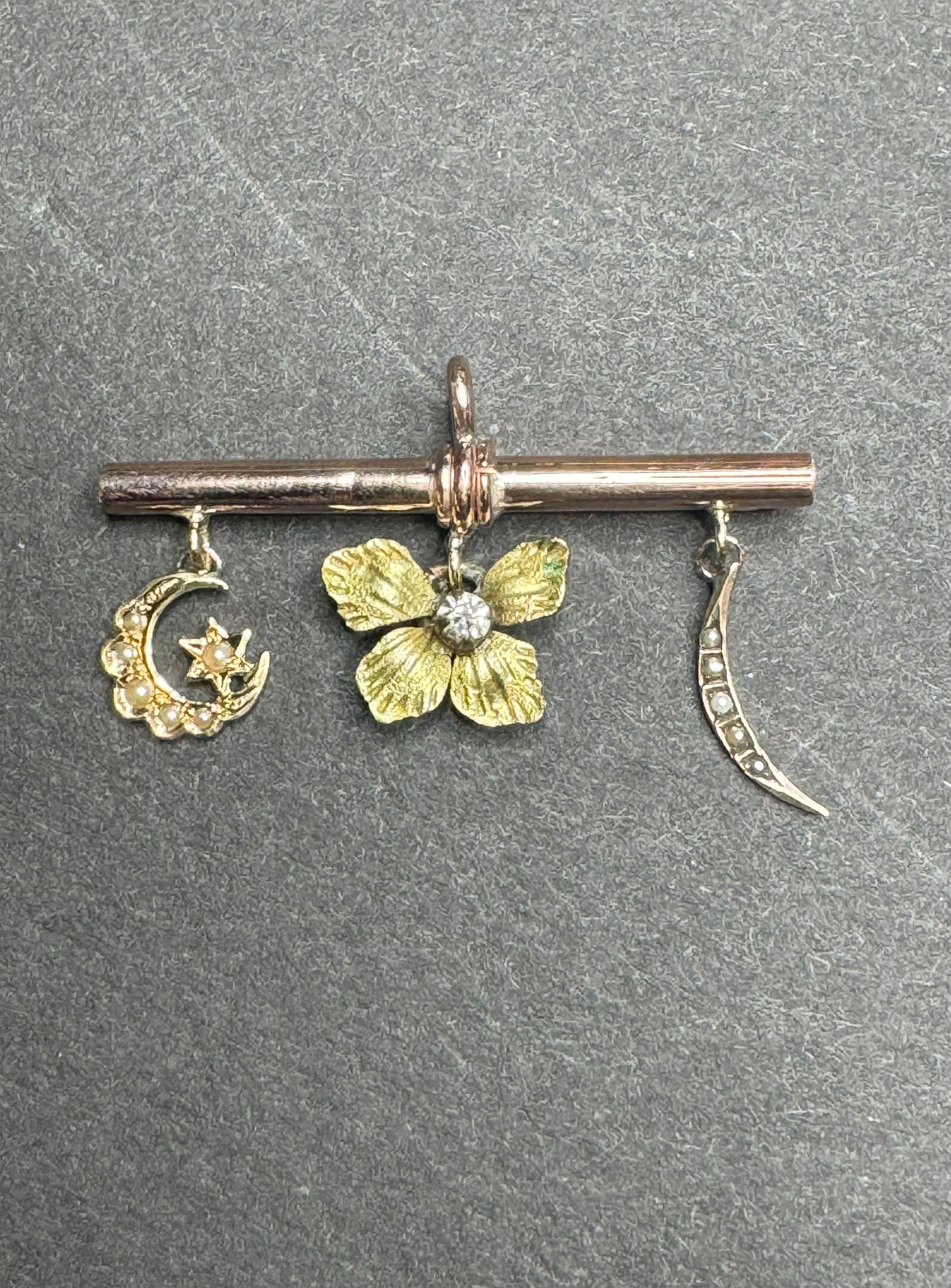 Watch T Bar with Victorian Charms