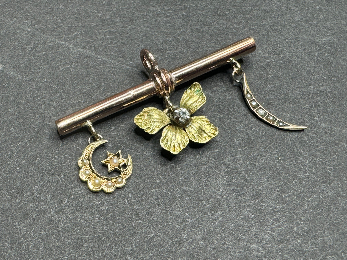 Watch T Bar with Victorian Charms